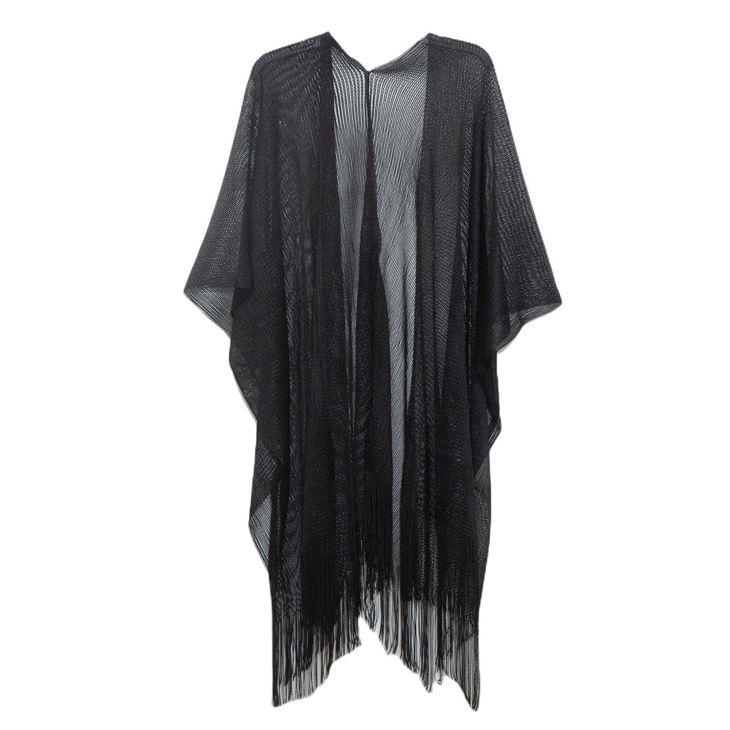 Damen,Fransen, MAGICSHE Schal Abendkleid Partyschals für Schal Modeschals Dreieckstuch Brautkleid schwarz