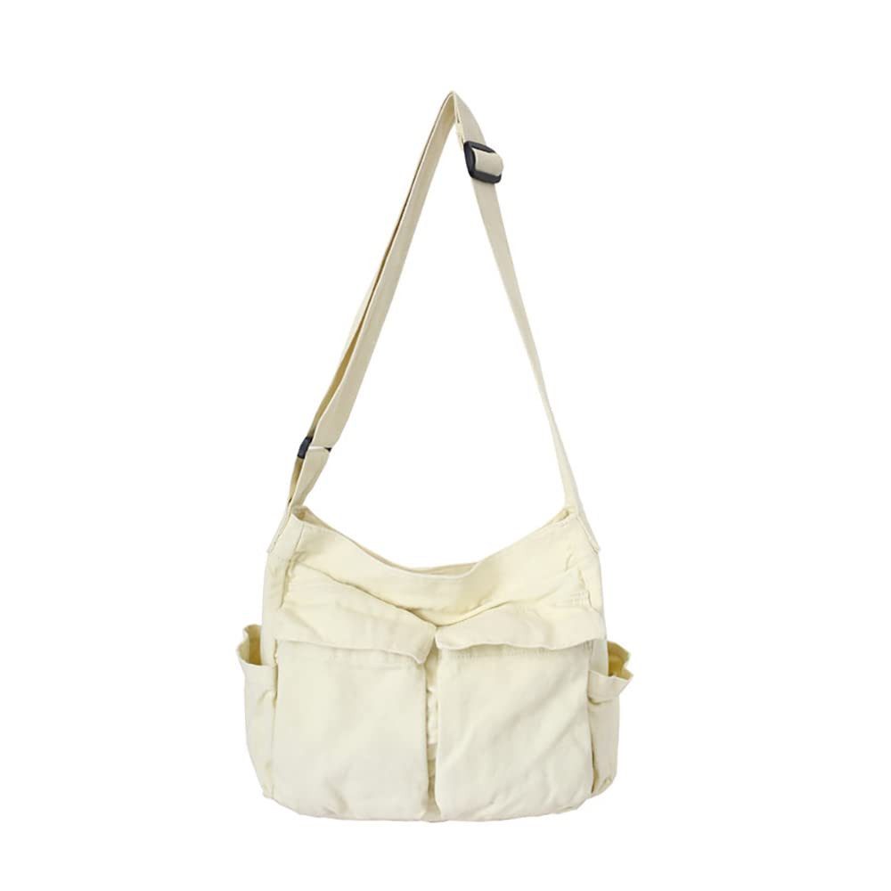 Zaewry Schultertasche Canvas Messenger Bag Umhängetasche Crossbody Schulter Tote Hobo Bag, für Frauen und Männer - Große Tasche mit mehreren Fächern