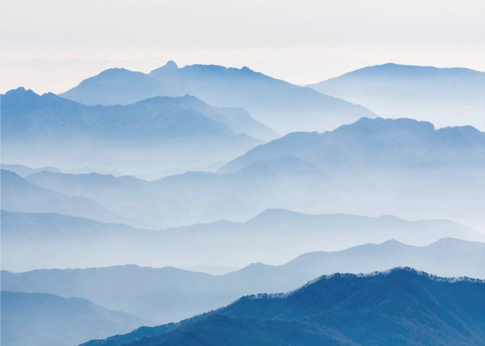 Papermoon Poster "Misty Mountains" von Gwangseop Eom, 250 g/m² Galeriedruck, Mit oder ohne Rahmen, brillante UV-beständige Farben, Made in Germany