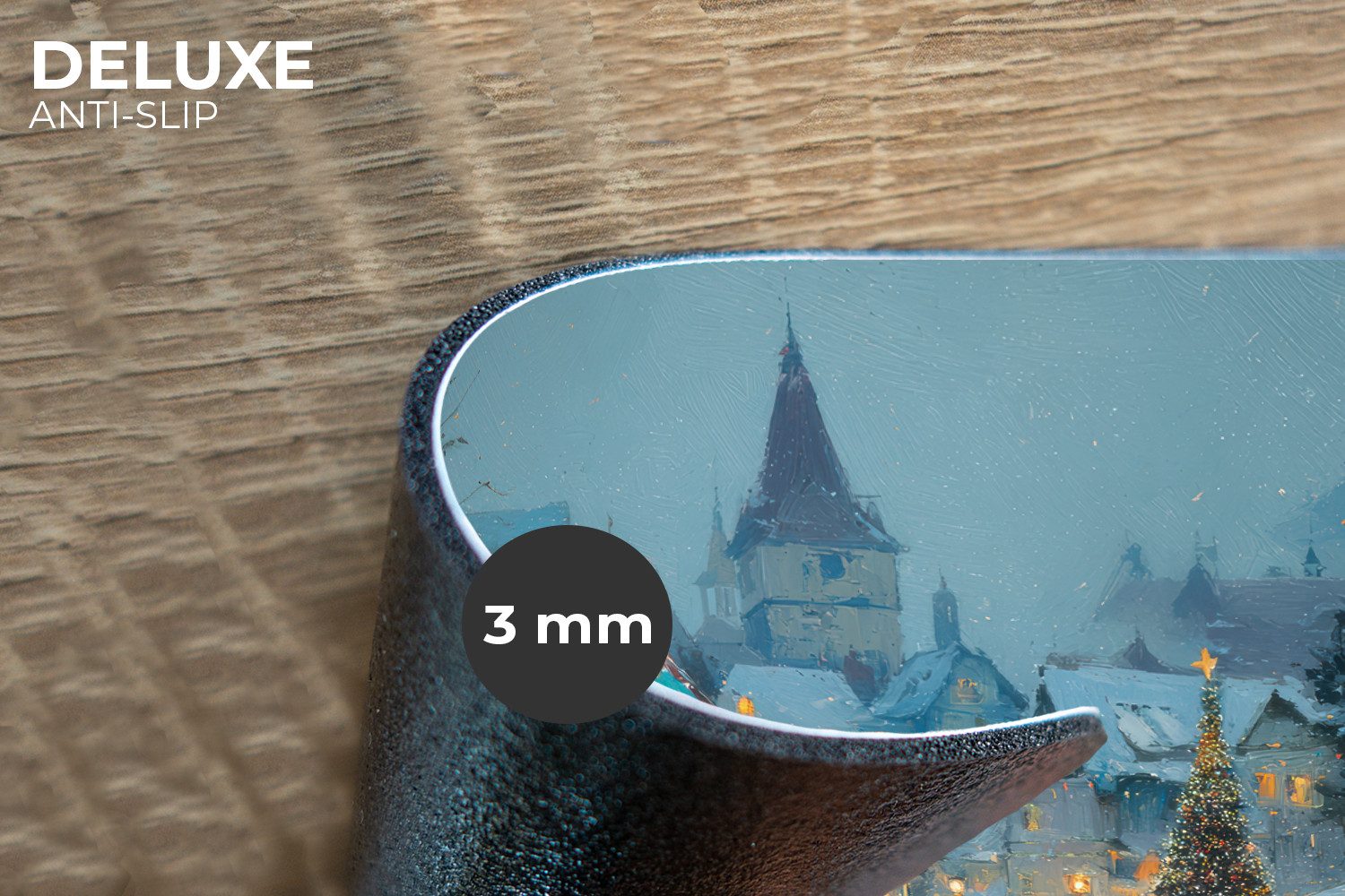 MuchoWow Platzset Wintermarkt - Dorf - Farbenfroh, (6-St), Platzsets, Tisch günstig online kaufen