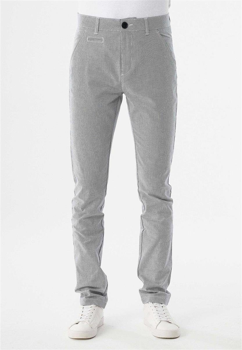 ORGANICATION Chinohose Men's Slim Fit Pants in Shadow/Off White