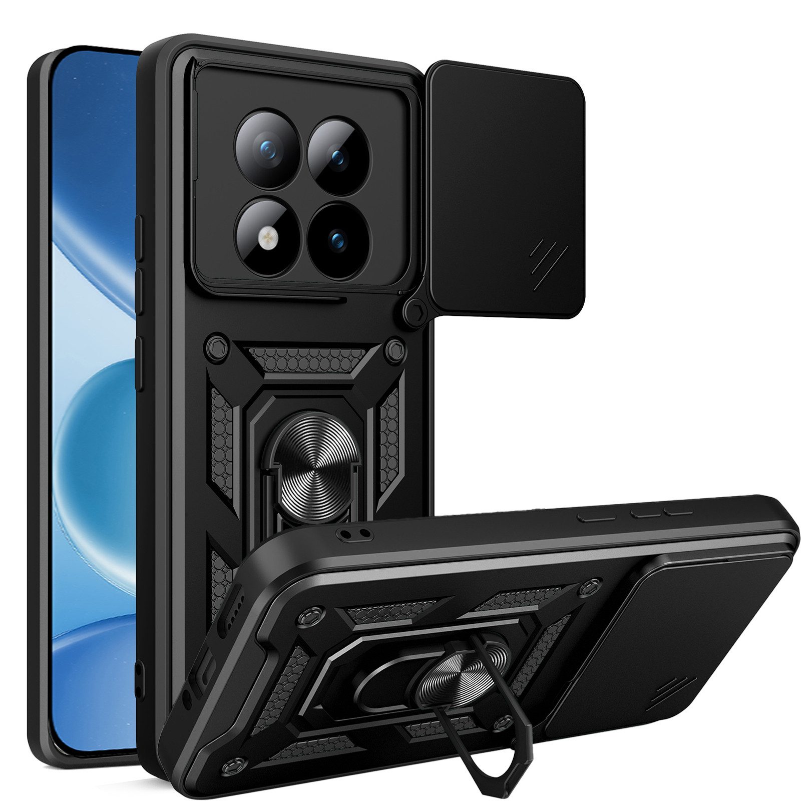 betterfon Handyhülle für Xiaomi Redmi Note 15 Pro 5G Hülle Schutzhülle mit Kameraschutz, Outdoorhülle mit Ringhalter, Silikonkern & präziser Passform