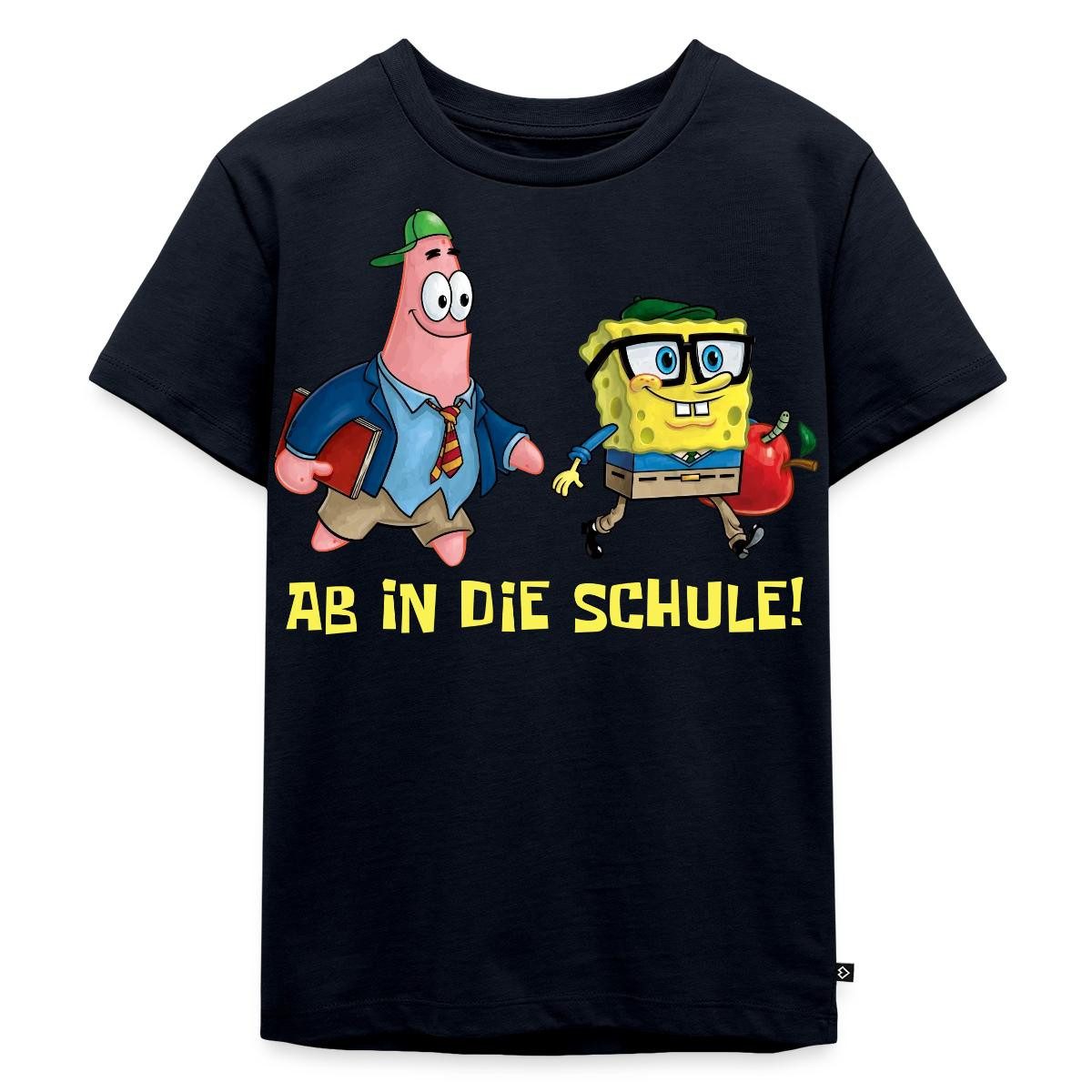 Spreadshirt T-Shirt Spongebob Schwammkopf Mit Patrick Ab In Die Schule Kinder Premium T-Sh (1-tlg)