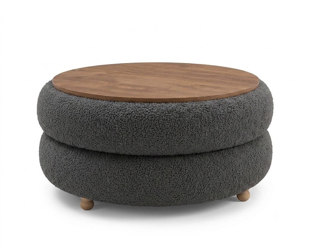 Skye Decor Couchtisch Snug Japandi (1-St), Teddy-Optik mit Buchenholzbeinen
