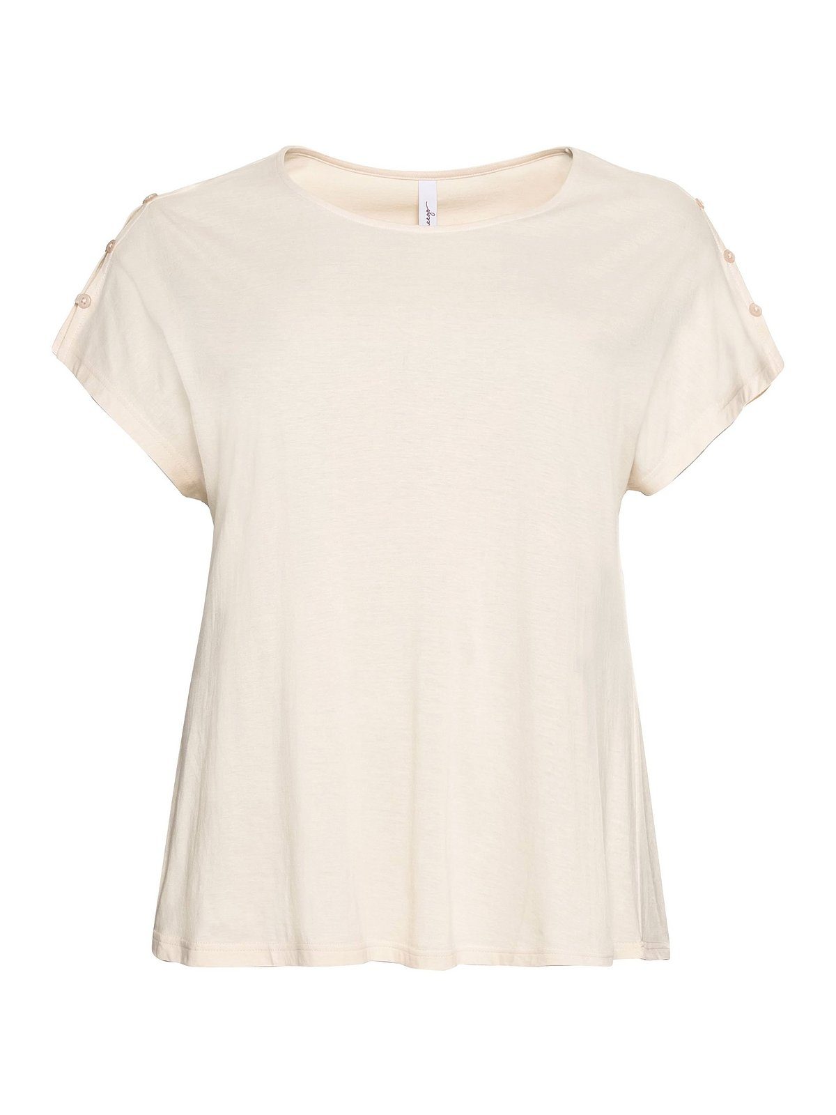 Sheego T-Shirt Große Größen mit in A-Linie natur leichter Schulterpartie, offener