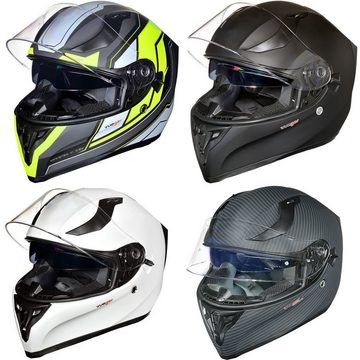 rueger-helmets Motorradhelm rueger RT-826 Motorrad-Helm Integralhelm Fullface Helm Pinlock Sonnenvisier ECE Damen und HerrenRT-826 Black Neon S