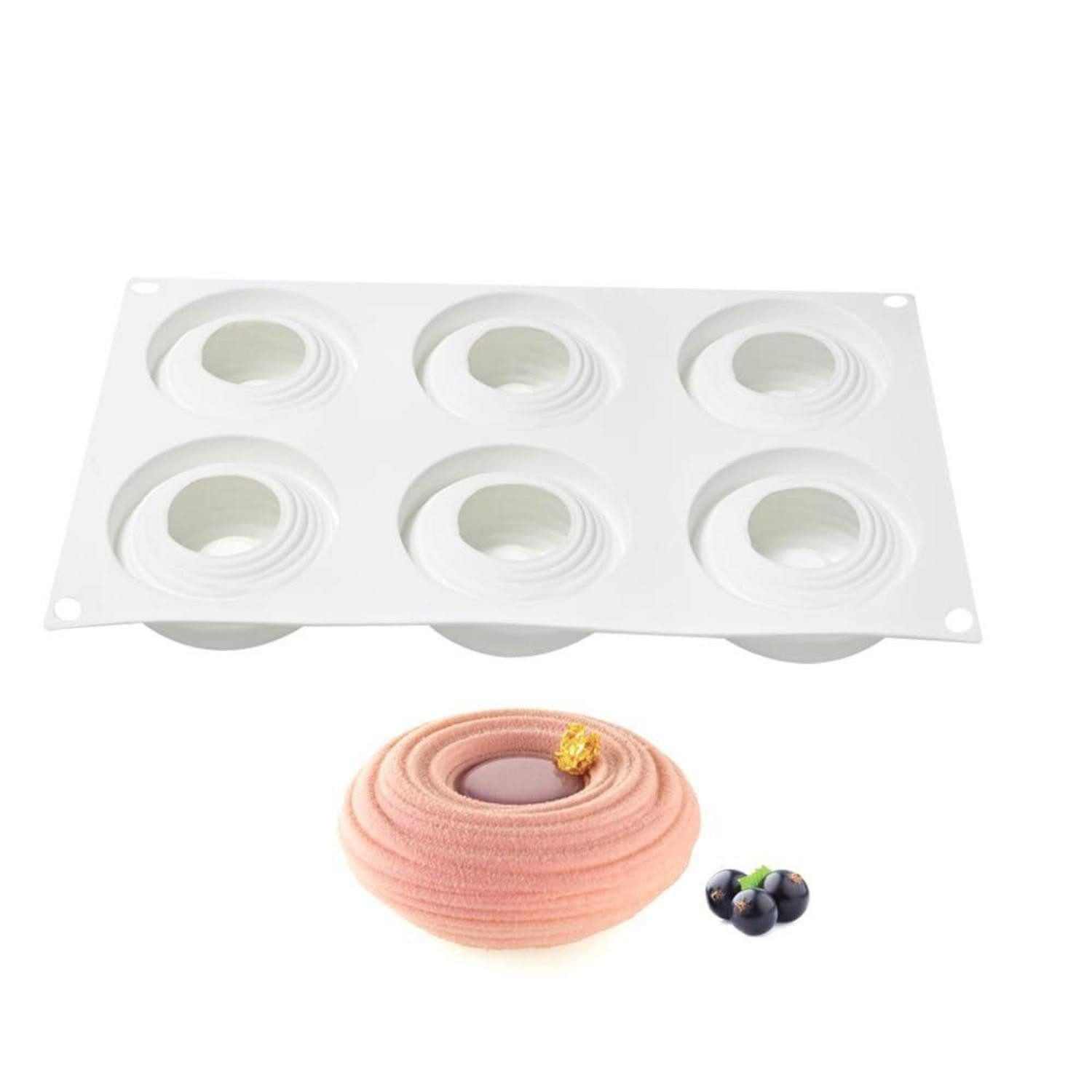 LuxusKollektion Silikonform 3D Silikon Tortenform Tornado 6 Loch