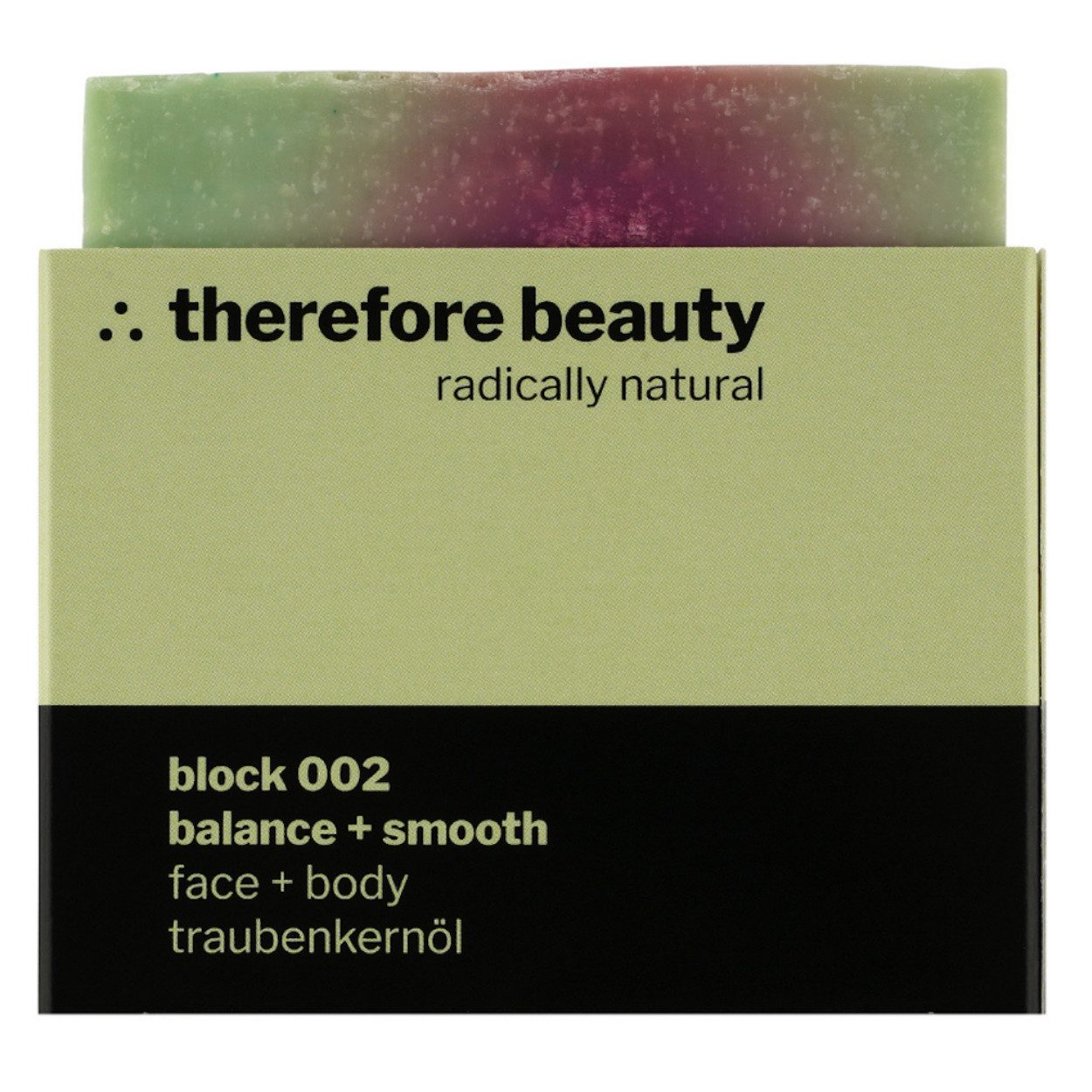 therefore beauty Gesichtsseife block 002 nährende Pflegeseife für reife & trockene Haut 100g, 1-tlg., 2-in1-Seife (Gesicht/Körper)