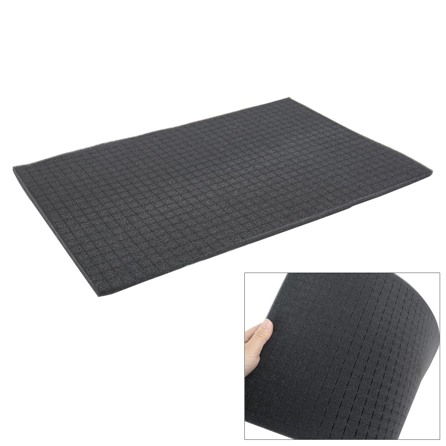 HMF Rasterschaumstoff Rasterschaumstoff Würfelschaum, 345 x 550 mm, Double-Size, Koffereinlage, Tabletop Höhe: 10 mm