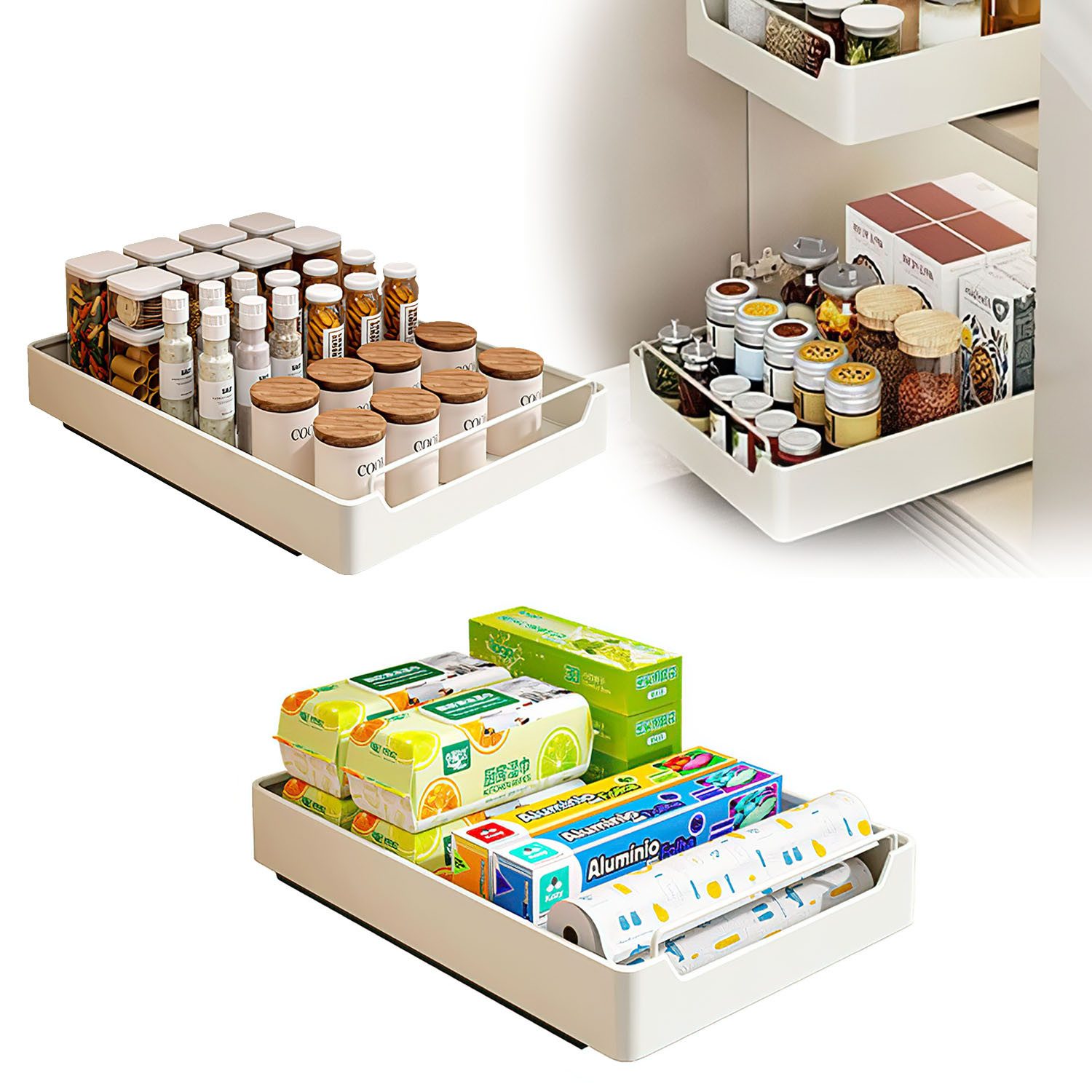 Refined Living Ablageregal 2 tlg Schrank-Organizer Ausziehbarer Teleskop-Kü günstig online kaufen