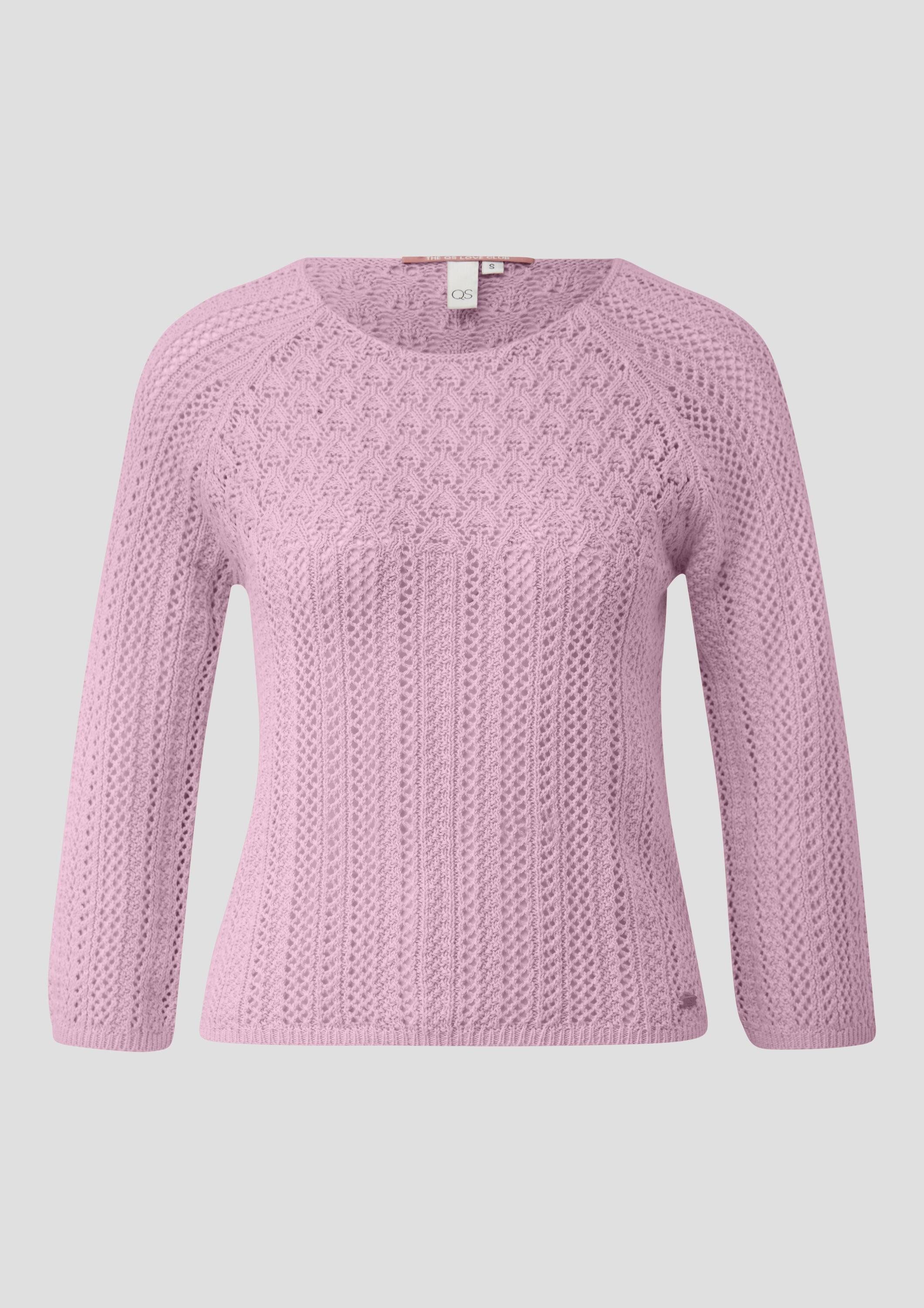 QS 3/4 Arm-Pullover Strickpullover Ajourpullover