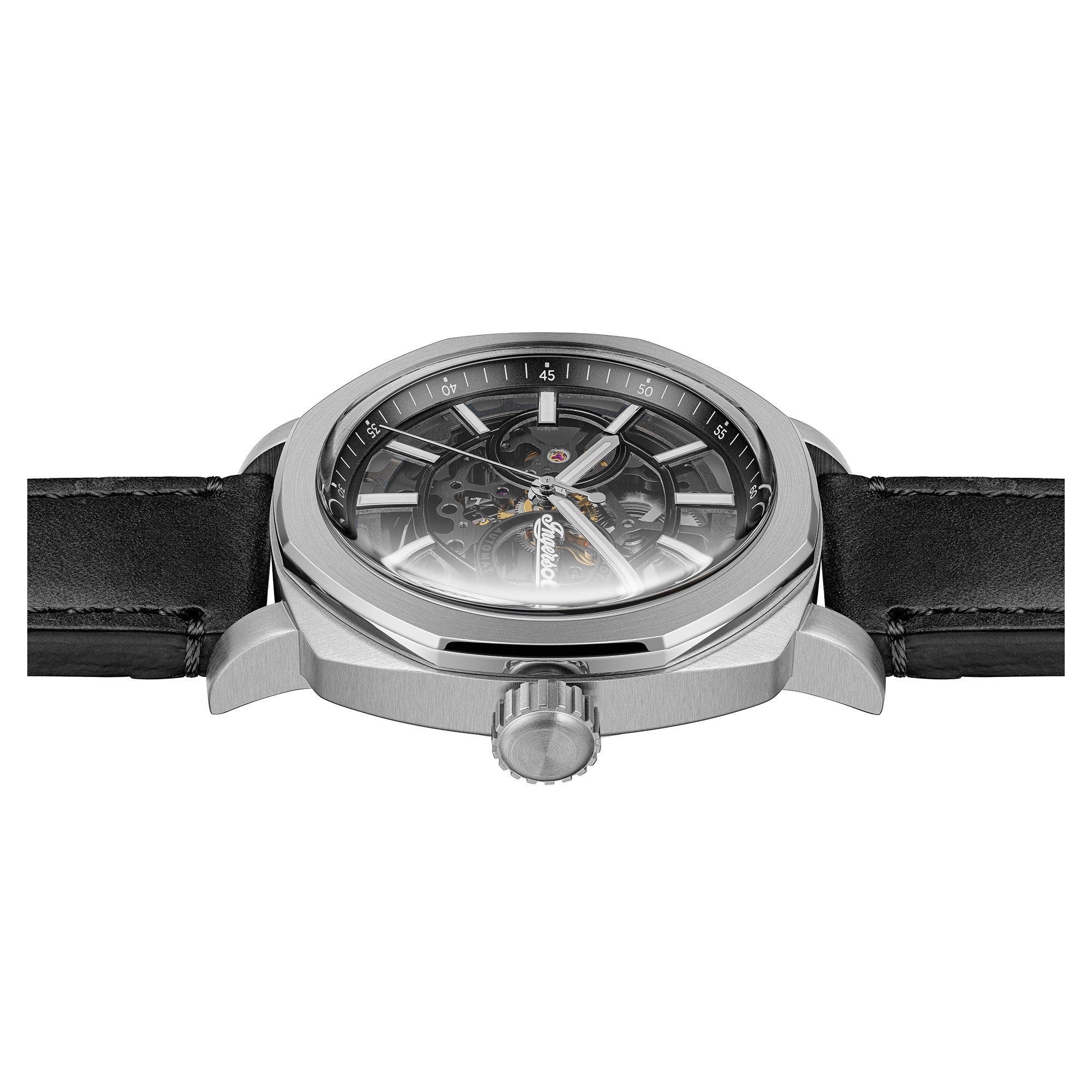 Ingersoll Automatikuhr The Outrider I16401, Armbanduhr, Herrenuhr, Mechanische Uhr, Lederarmband, analog