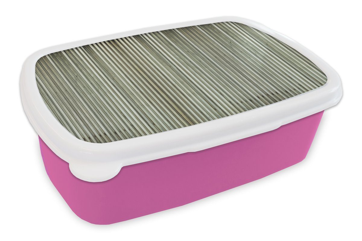 MuchoWow Lunchbox Retro - Industriell - Muster, Kunststoff, (2-tlg), Brotbox für Erwachsene, Brotdose Kinder, Snackbox, Mädchen, Kunststoff rosa
