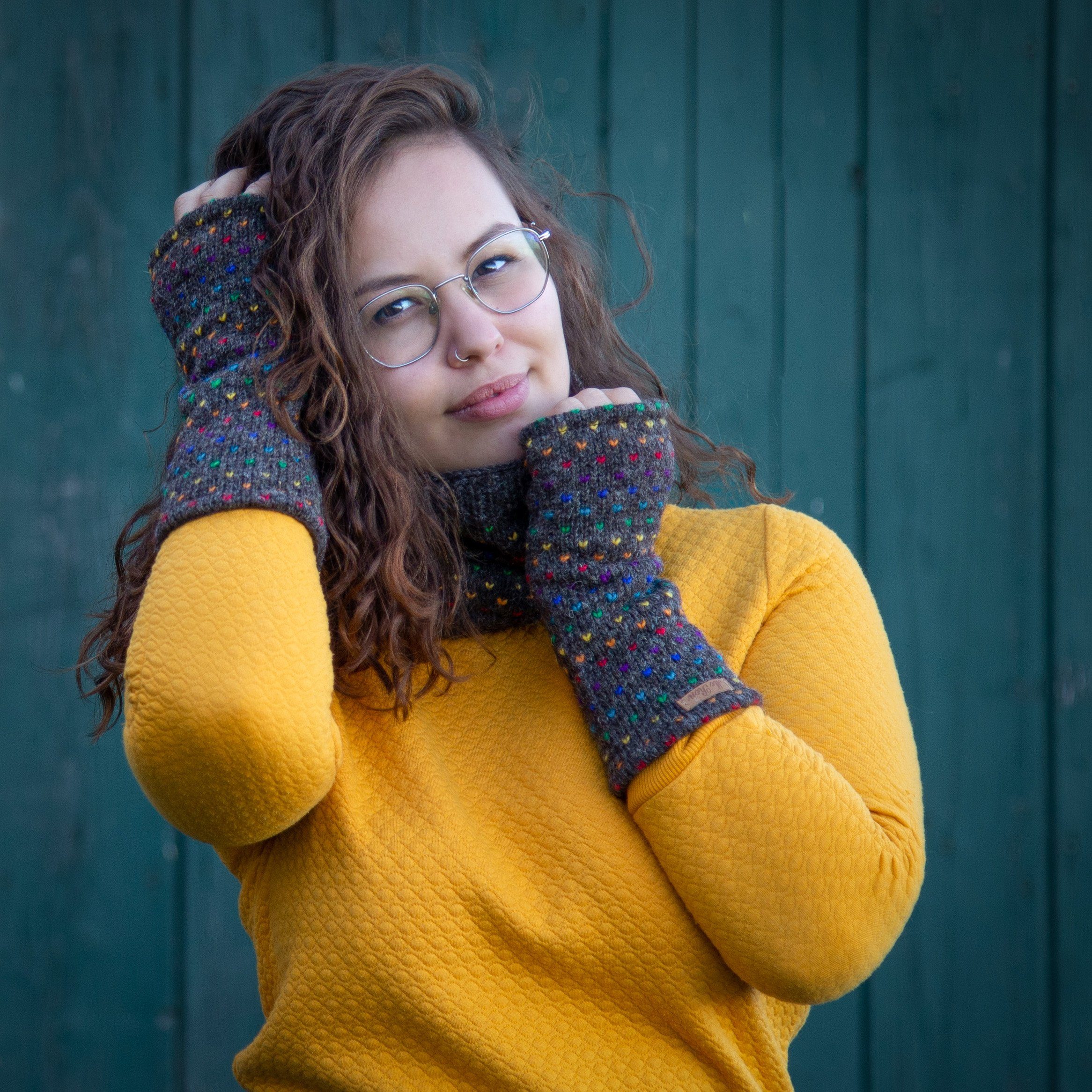 McRon Armstulpen Pulswärmer Modell Ines Regenbogen Mit Daumen, mit hohem Sc günstig online kaufen