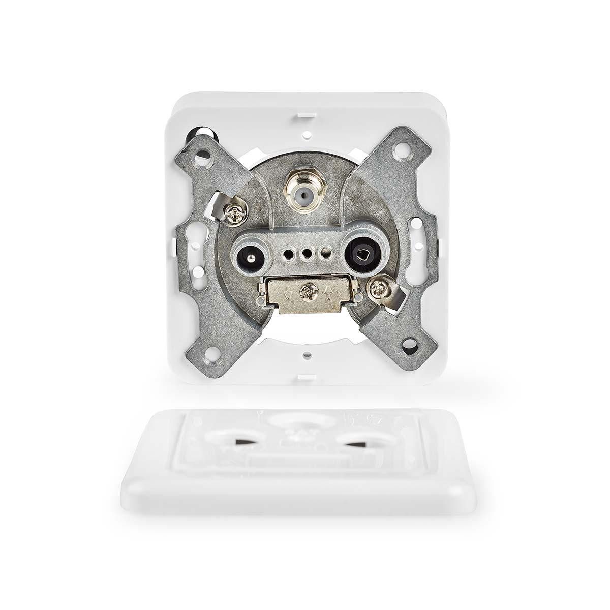 Nedis SWBX100WT SAT-Kabel, Antennen Enddose, Antennen Enddose, F-Connector, IEC Connector, Plug and Play, return path, flexible use