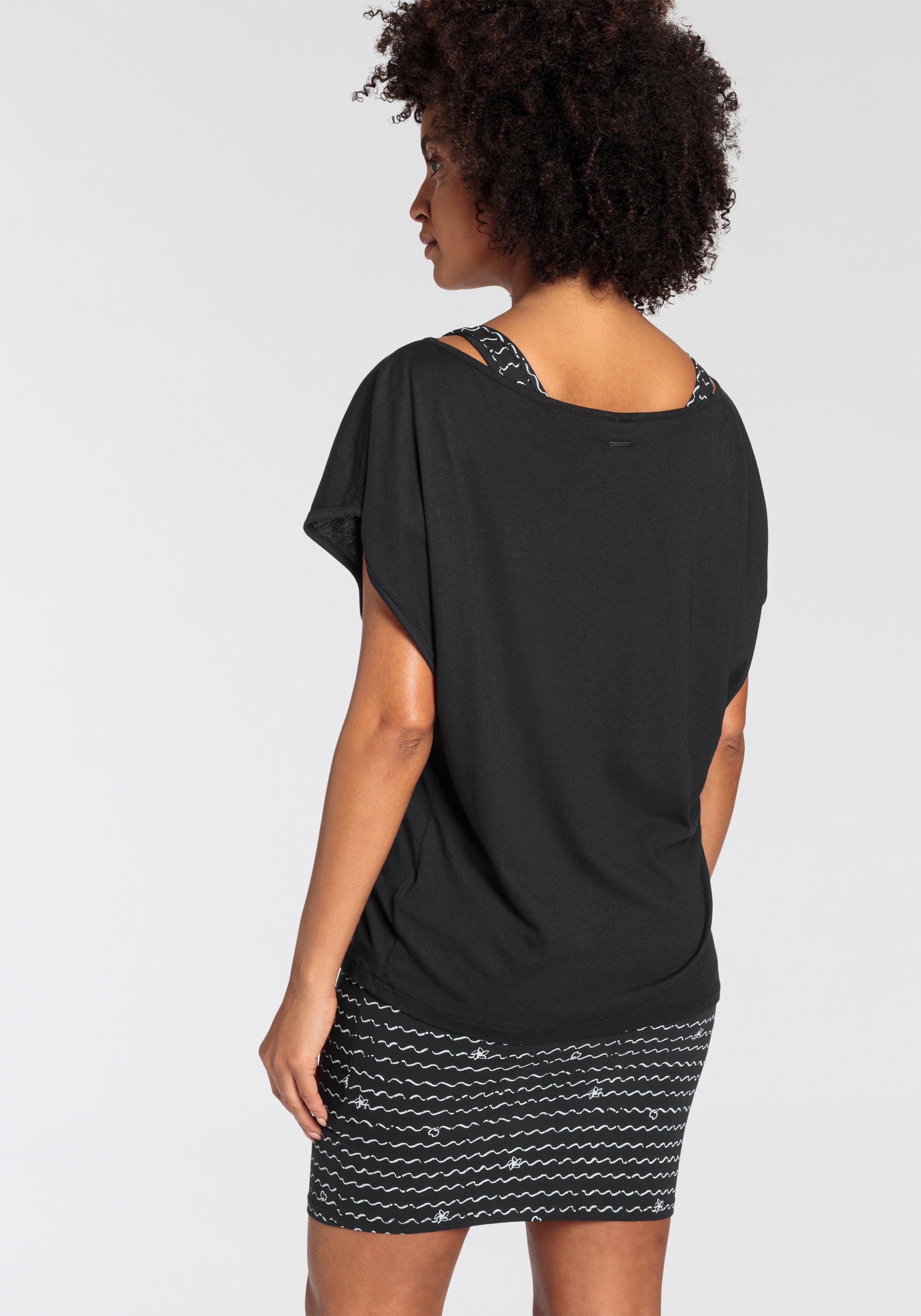 KangaROOS Jerseykleid (2-tlg) bedrucktes Design, aus Baumwolle und Modal günstig online kaufen