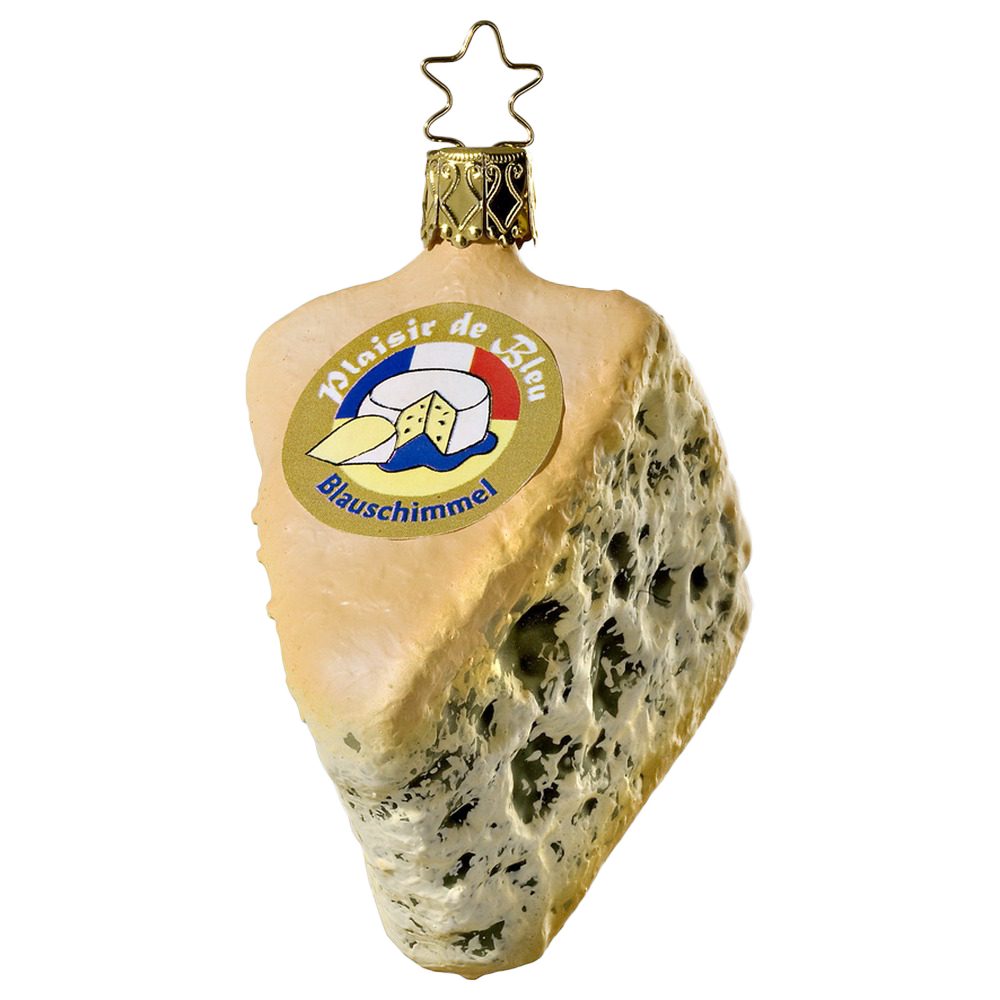 (1-tlg), handbemalt Christbaumschmuck Roquefort Käse mundgeblasen, INGE-GLAS®