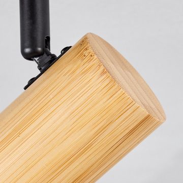 hofstein Deckenleuchte moderne Deckenlampe aus Metall/Bambus in Schwarz/Natur, ohne Leuchtmittel, Deckenleuchte mit verstellbarem Schirm, 1-flammig, 1 x E27