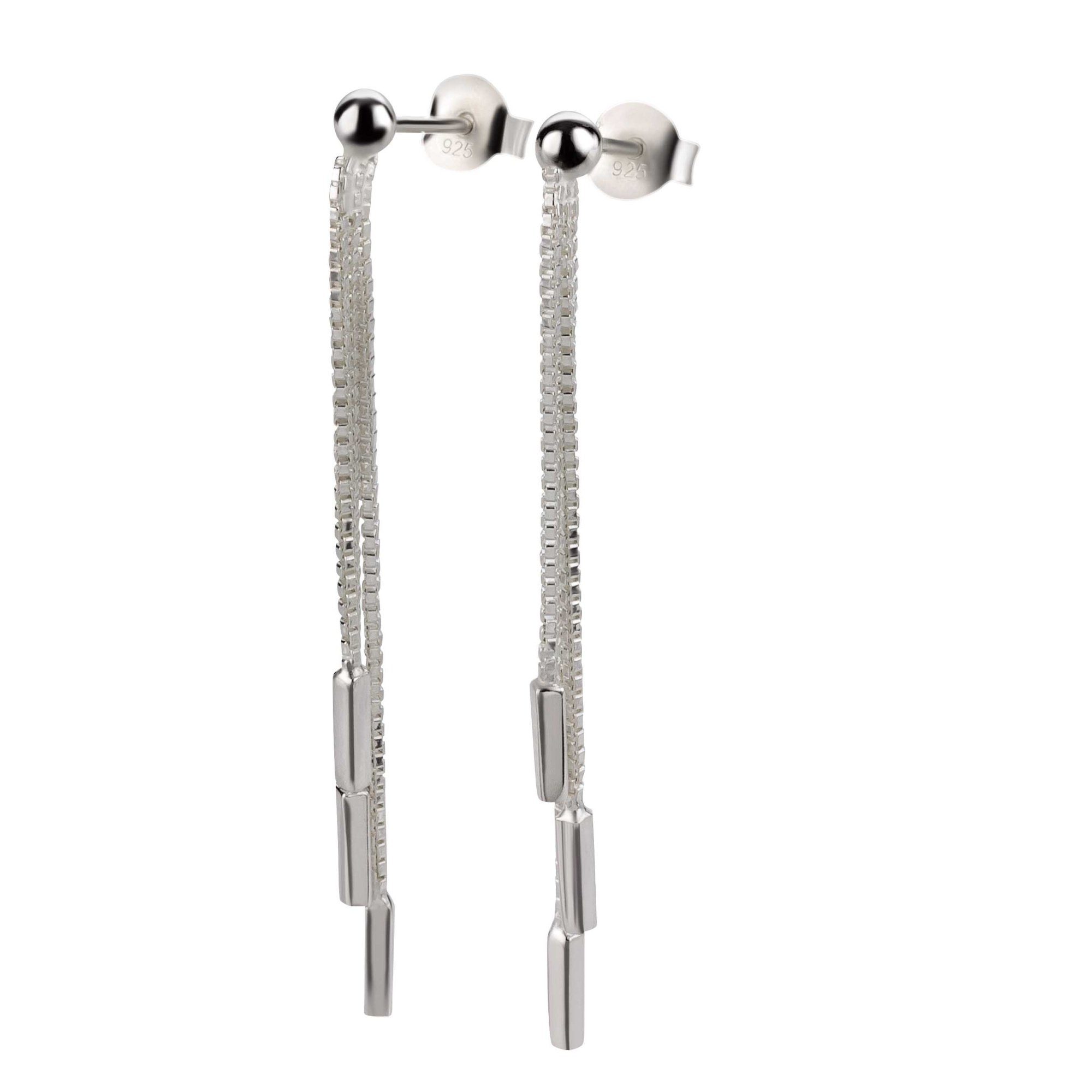 Paar Ohrhänger Ohrringe elegantes Design 925 Silber Damen Mädchen, Kinderschmuck Mädchen Geschenk echte Silberohrringe
