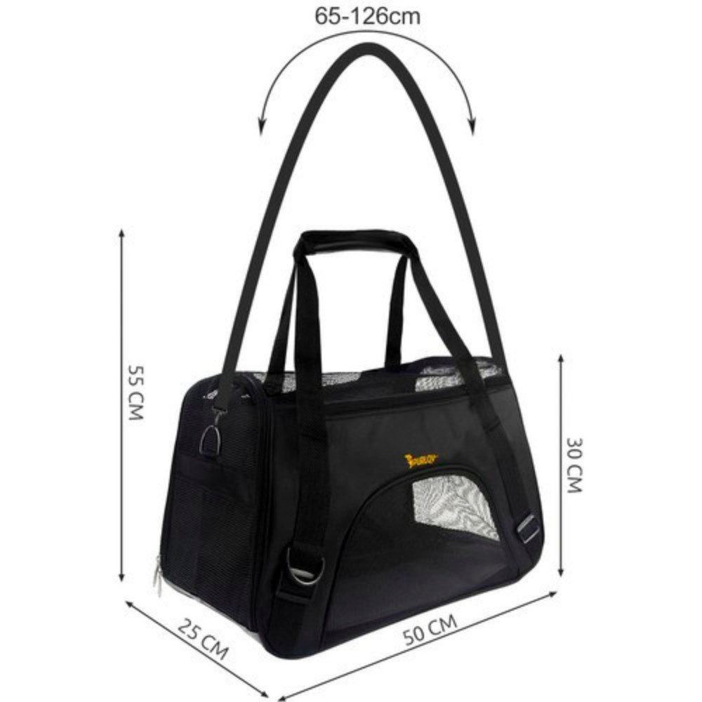 Purlov Tragetasche Transporttaschen Tragetasche 8 kg (Spar-Set, 1-tlg., praktisch langlebig), Belüftungslöcher, Tragegurt
