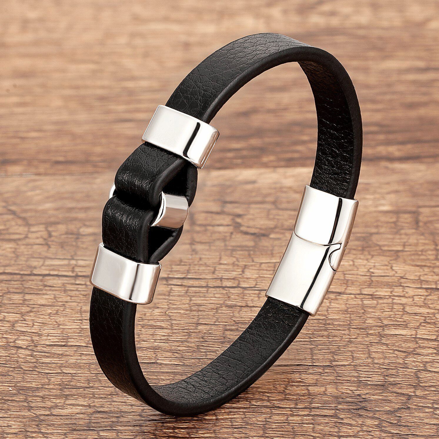 NAHLE Lederarmband Leder Herrenarmband (Klassisch, elegant, günstig online kaufen