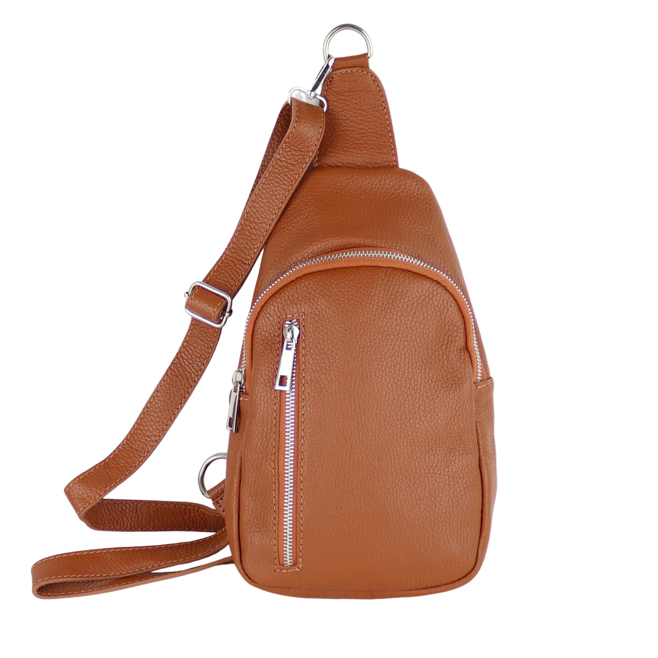 Umhängetasche Sling Bag,Brusttasche, aus Echtleder, Made in Italy