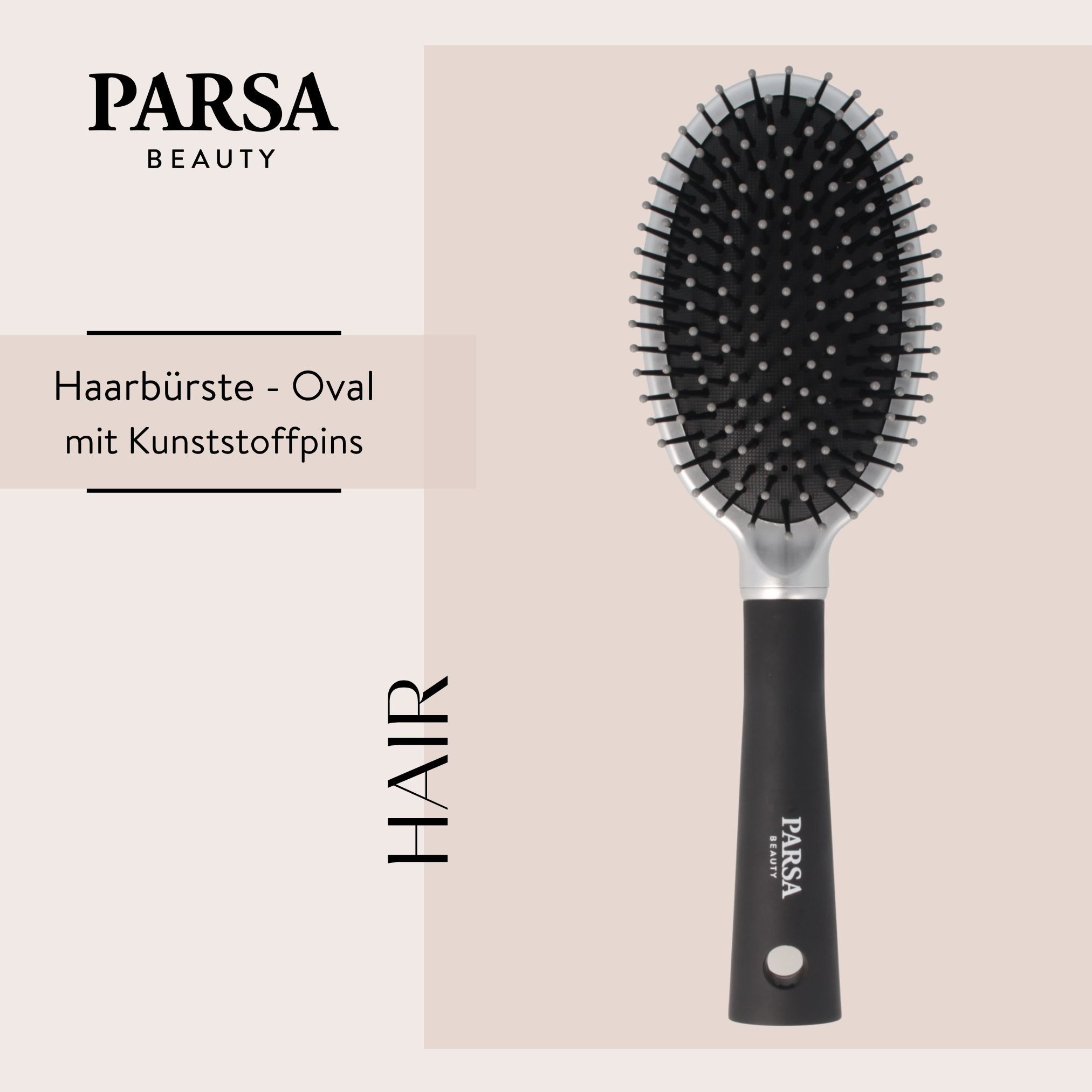 PARSA Beauty Haarbürste Essential Trend-Line Ovalbürste, glanzvolles Styling & Kopfhautpflege