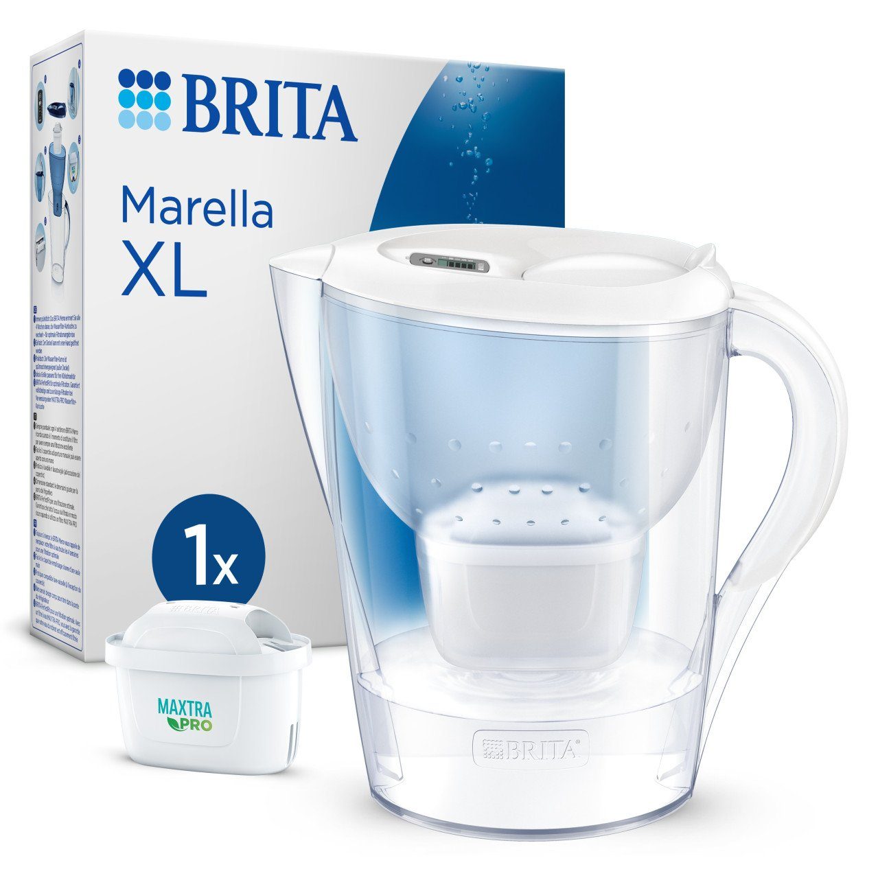 BRITA Wasserfilter Brita Wasserfilter-Kanne Marella XXL weiß 3,5 l