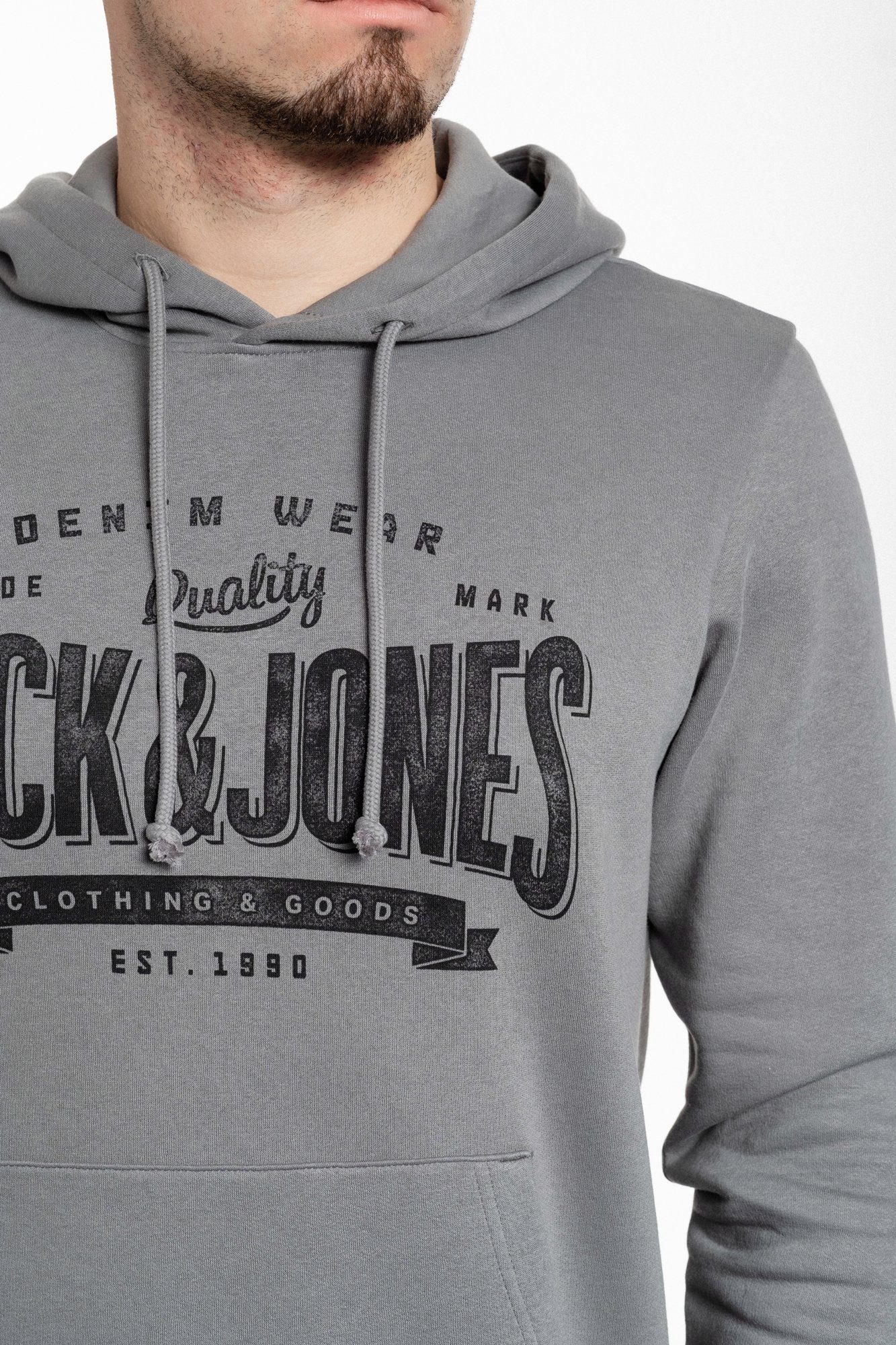 Kängurutasche, Logodruck, Sedona04-Black Jack Jones Kapuze, mit Unifarbe mit in T-Shirt &