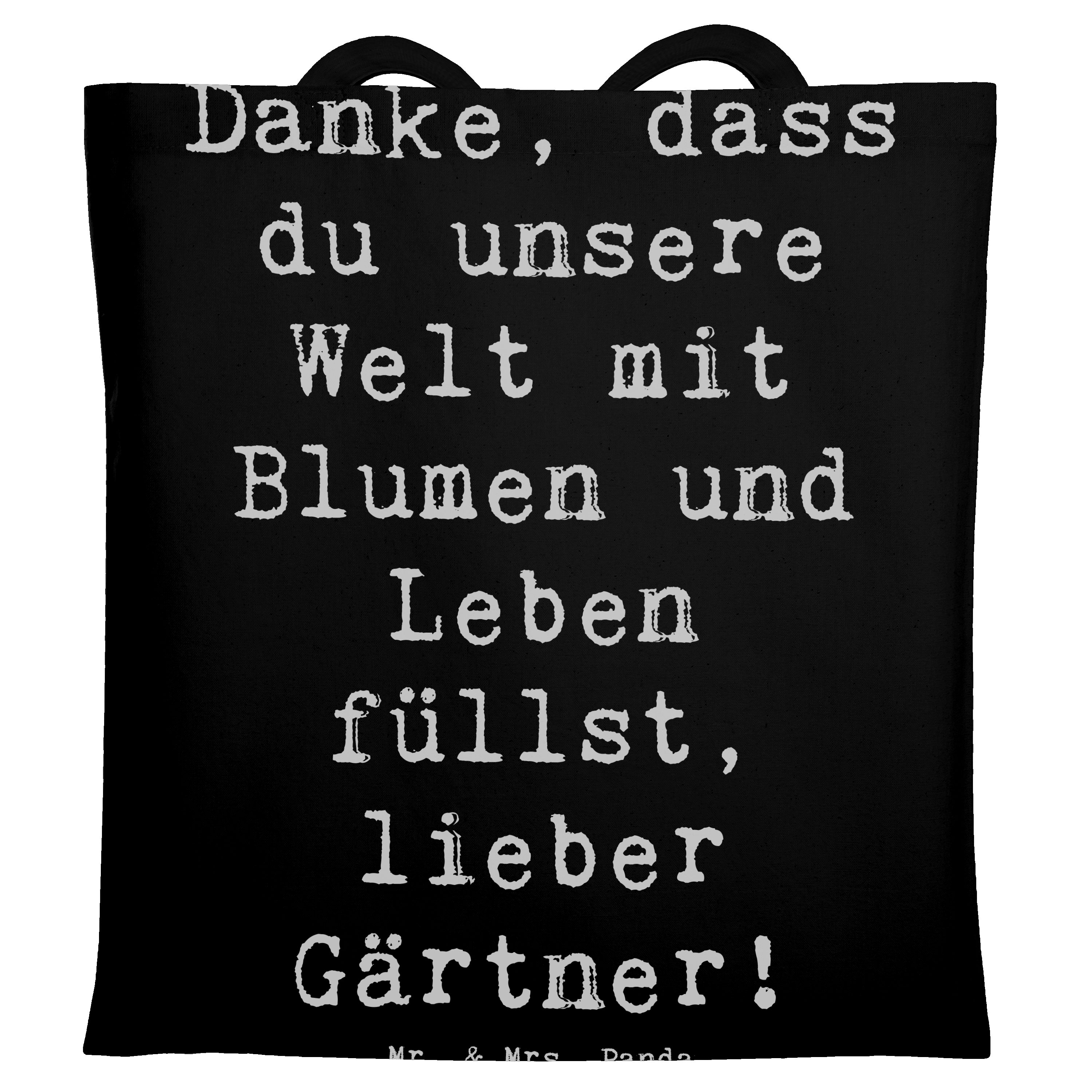 Tragetasche Gärtner Dankeschön - Schwarz - Geschenk, pflanzenliebhaber, welt mit