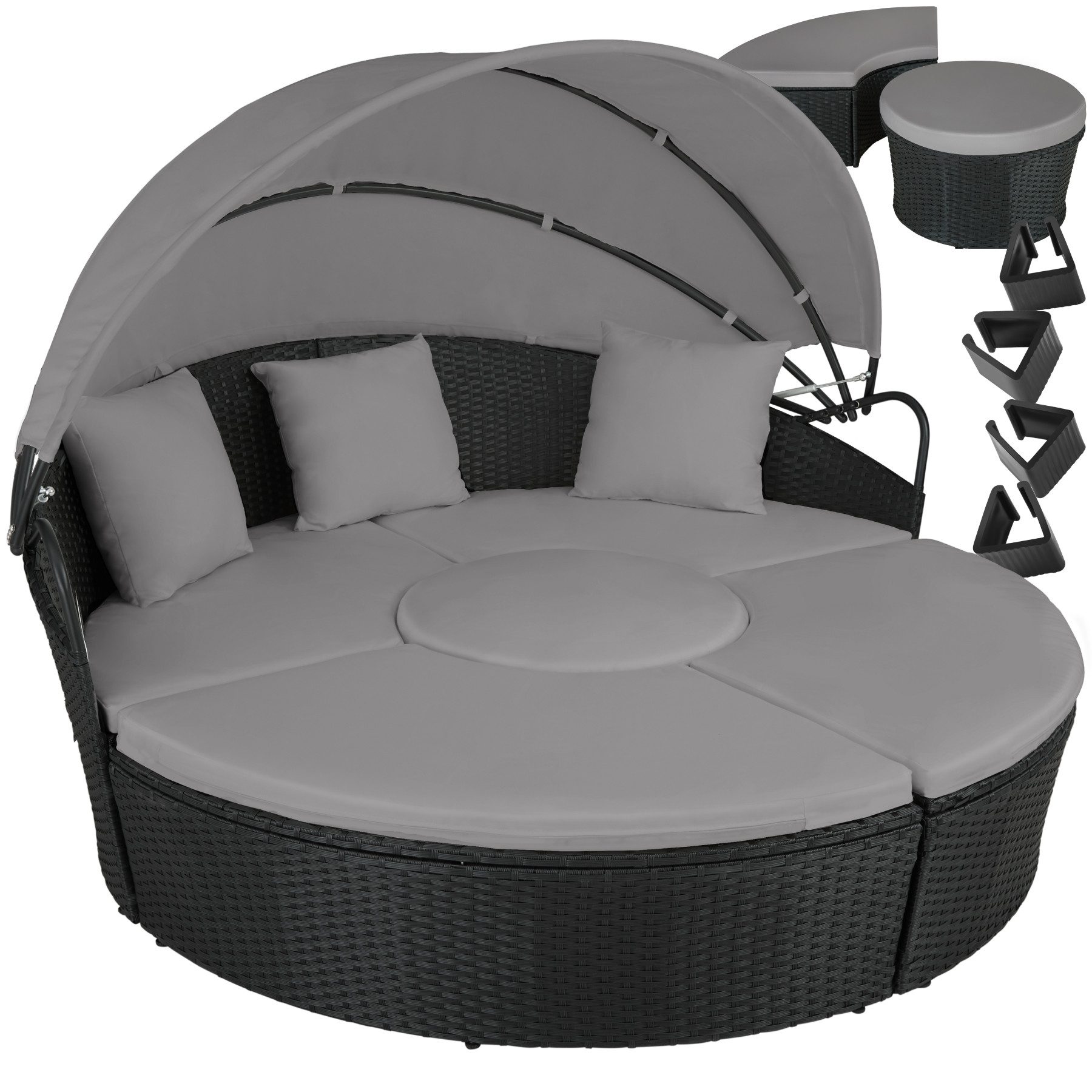 tectake Loungeset Rattan Sonneninsel, (Set, 5-tlg), günstig online kaufen