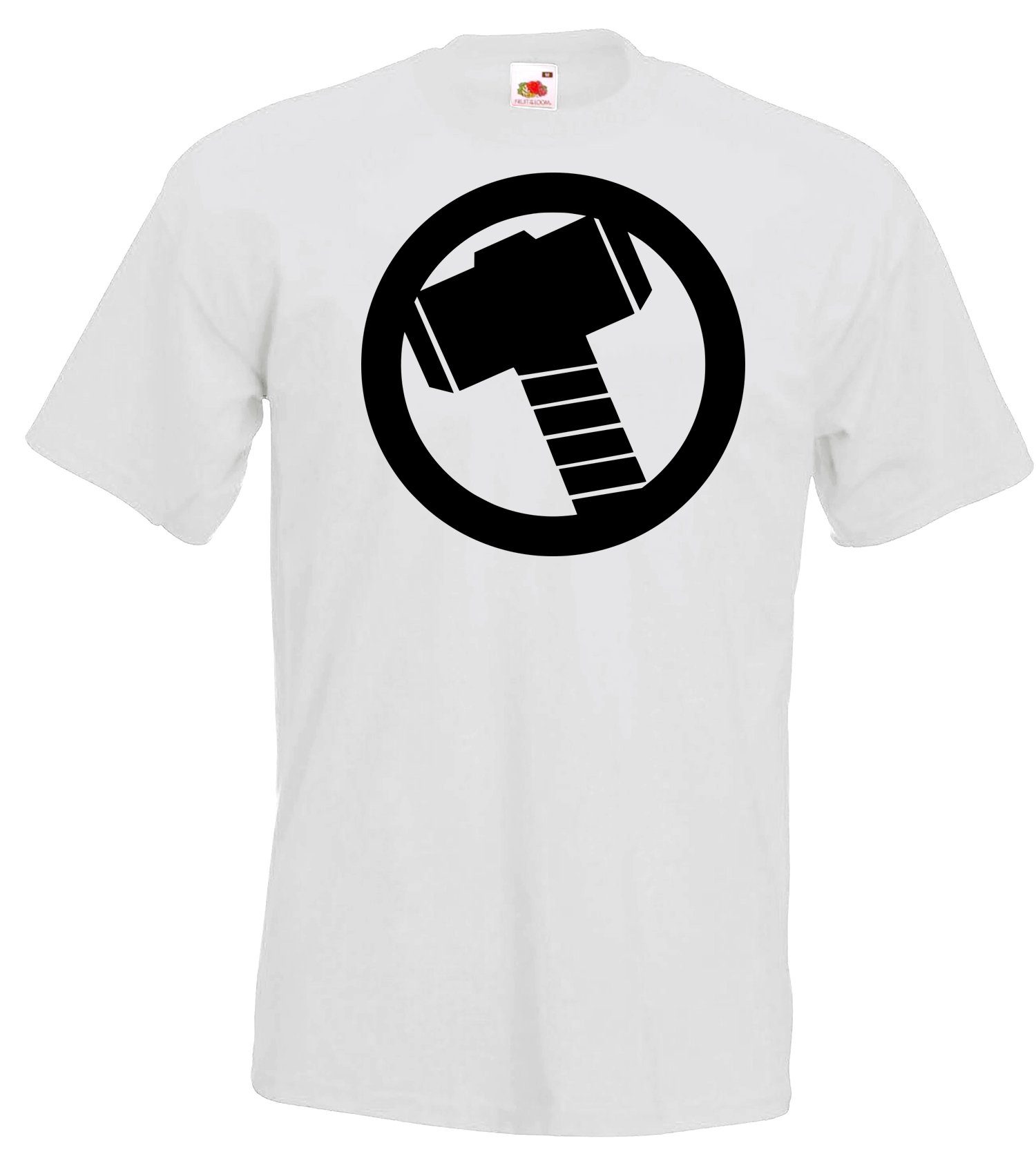 Youth Designz T-Shirt Herren T-Shirt Thor Hammer Odin T-Shirt mit trendigem Frontprint Weiss