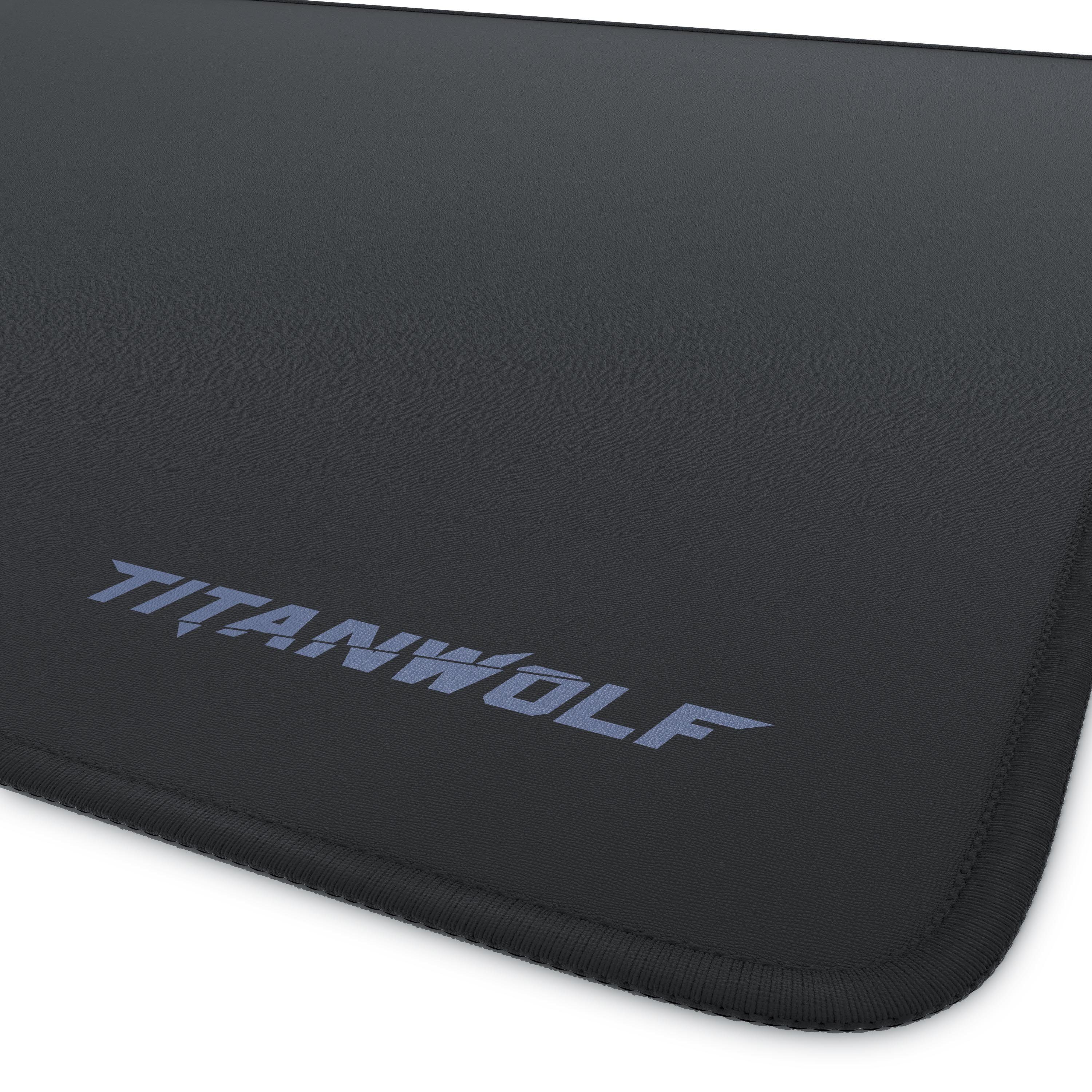 Titanwolf Gaming Mauspad XL Speed Mousepad 440 x 350 x 3 mm, Tischunterlage, strapazierfähig, rutschfest, abwaschbar, Geschwindigkeit & Präzision, schwarz
