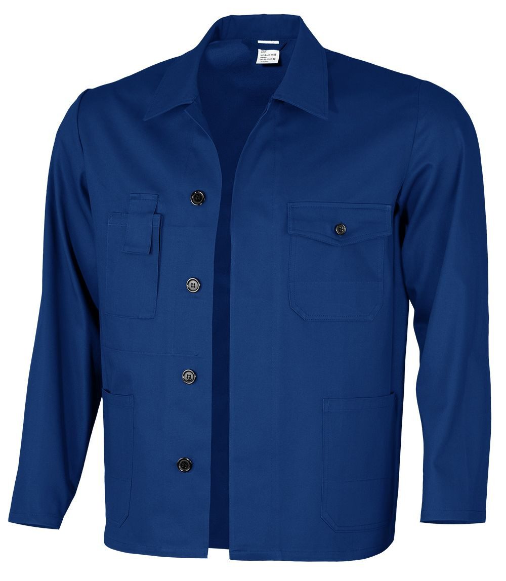 Qualitex Workwear Arbeitsjacke lange basic Werkstattjacke -BW 240 g - waschbar, aus reiner Baumwolle (1-St) Langjacke mit 5 Taschen - Blickdicht - Strapazierfähig - Pflegeleicht