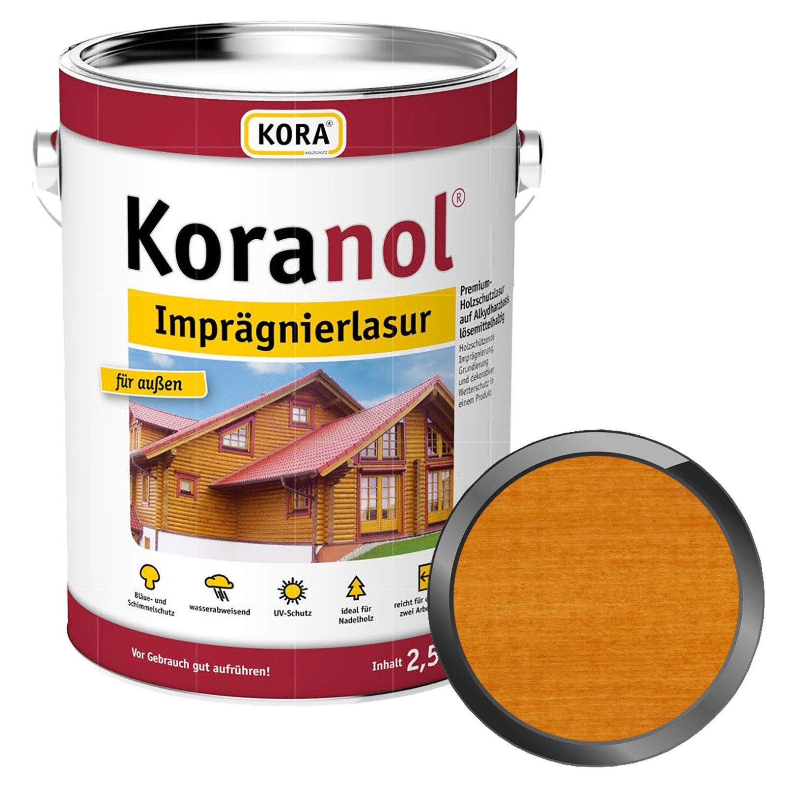 KORA Holzgrundierung KORANOL IMPRÄGNIERLASUR - 2.5 LTR