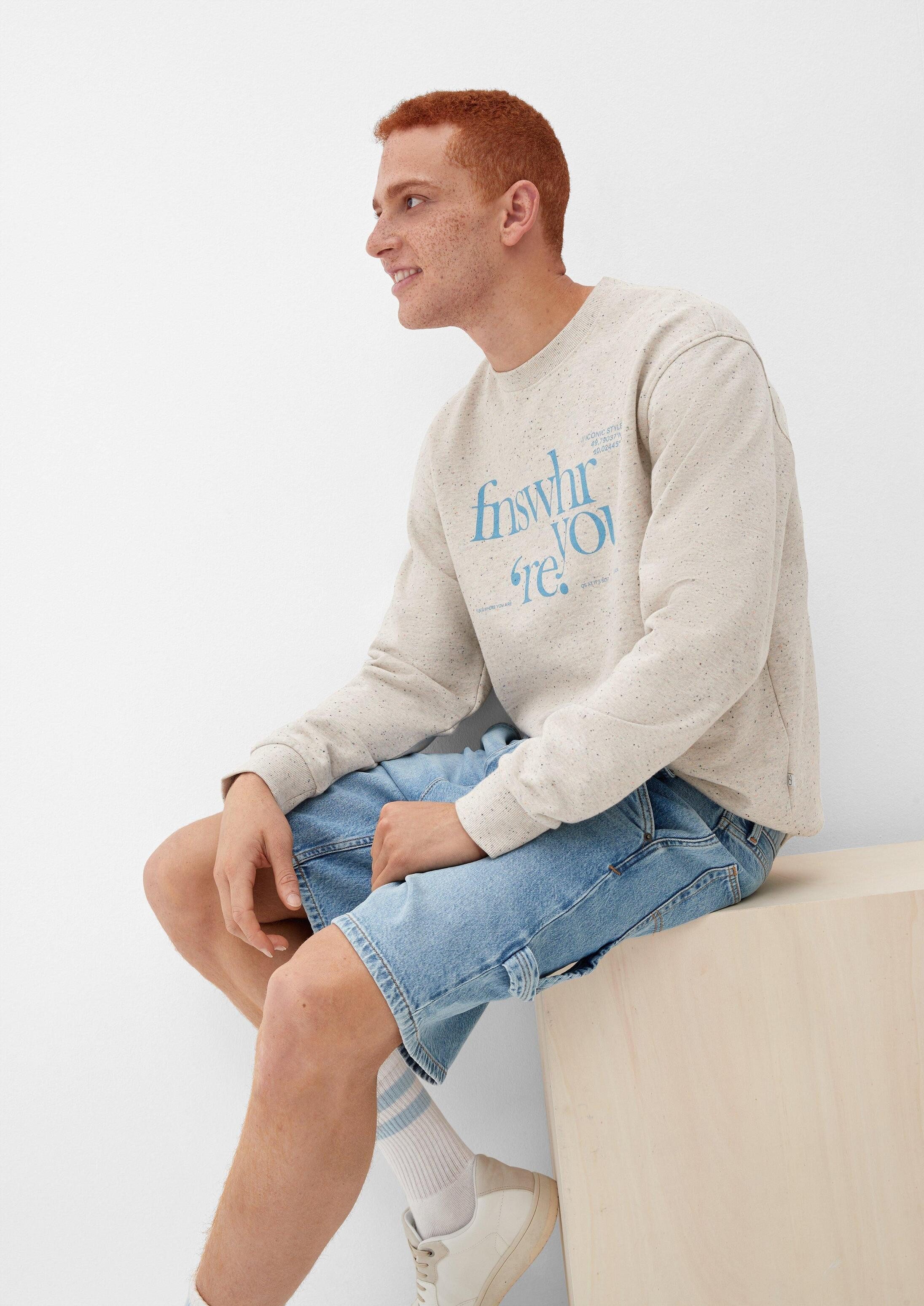 QS Sweatshirt Sweatshirt Sweatshirt mit Frontprint