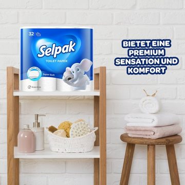 SELPAK Toilettenpapier Klopapier 3-lagig Extra Weich und Stark Wc Papier,100% reine Zellulose (96-St)