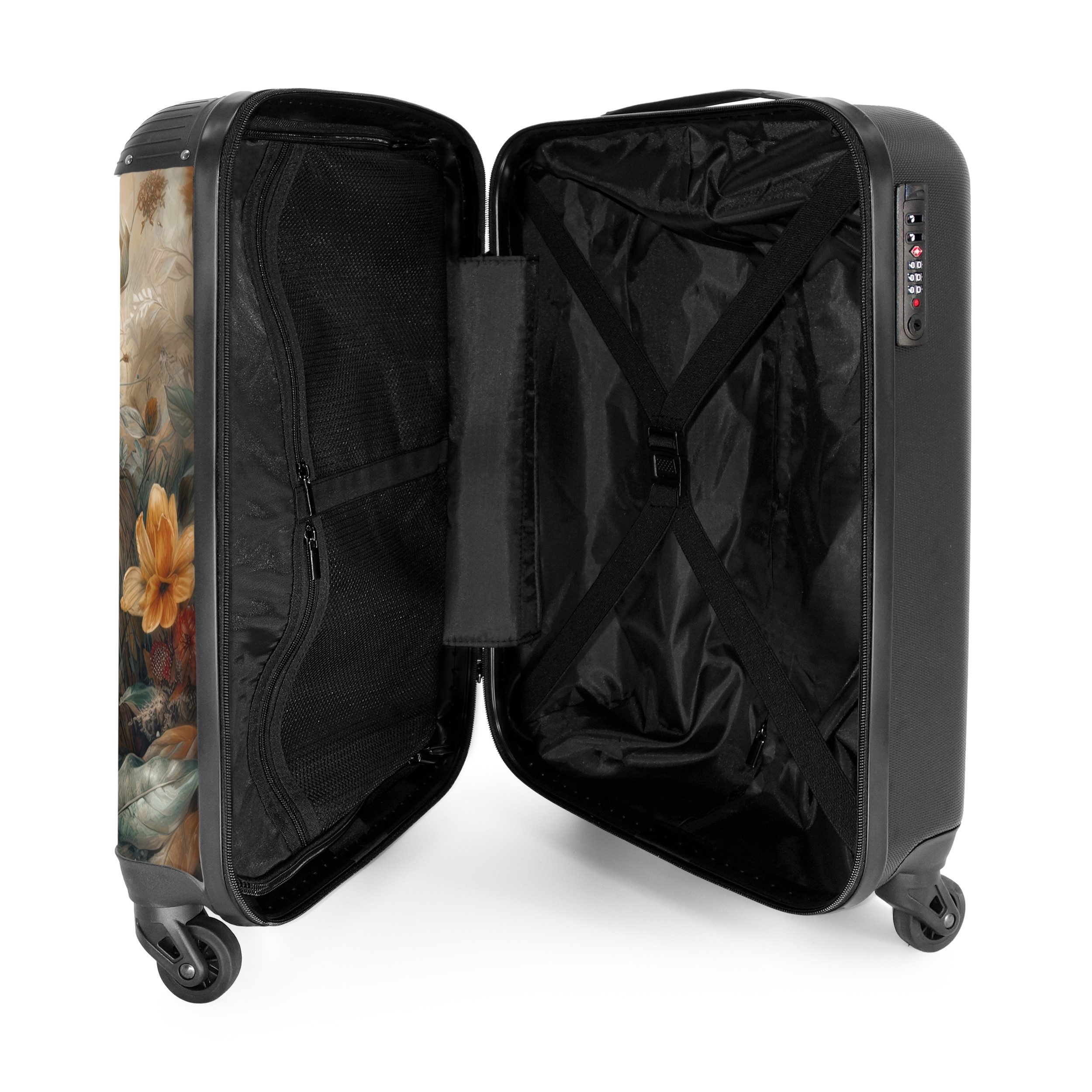 NoBoringSuitcases.com© Hartschalen-Trolley Detailliertes Porträt eines Löwen in freier Wildbahn 55x35x20cm, 4 Rollen, Reisetasche mit Rollen, Koffer Handgepäck Flugzeug
