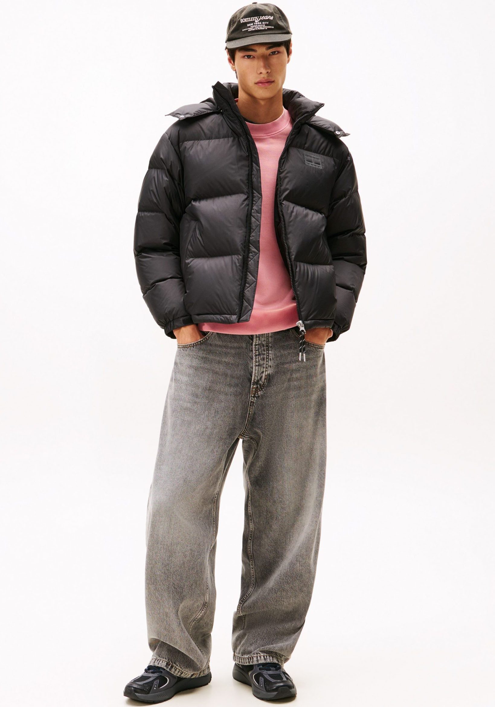 Tommy Jeans Steppjacke ALASKA DOWN PUFFER Übergangsjacke Regular fit mit abnehmbarer Kapuze