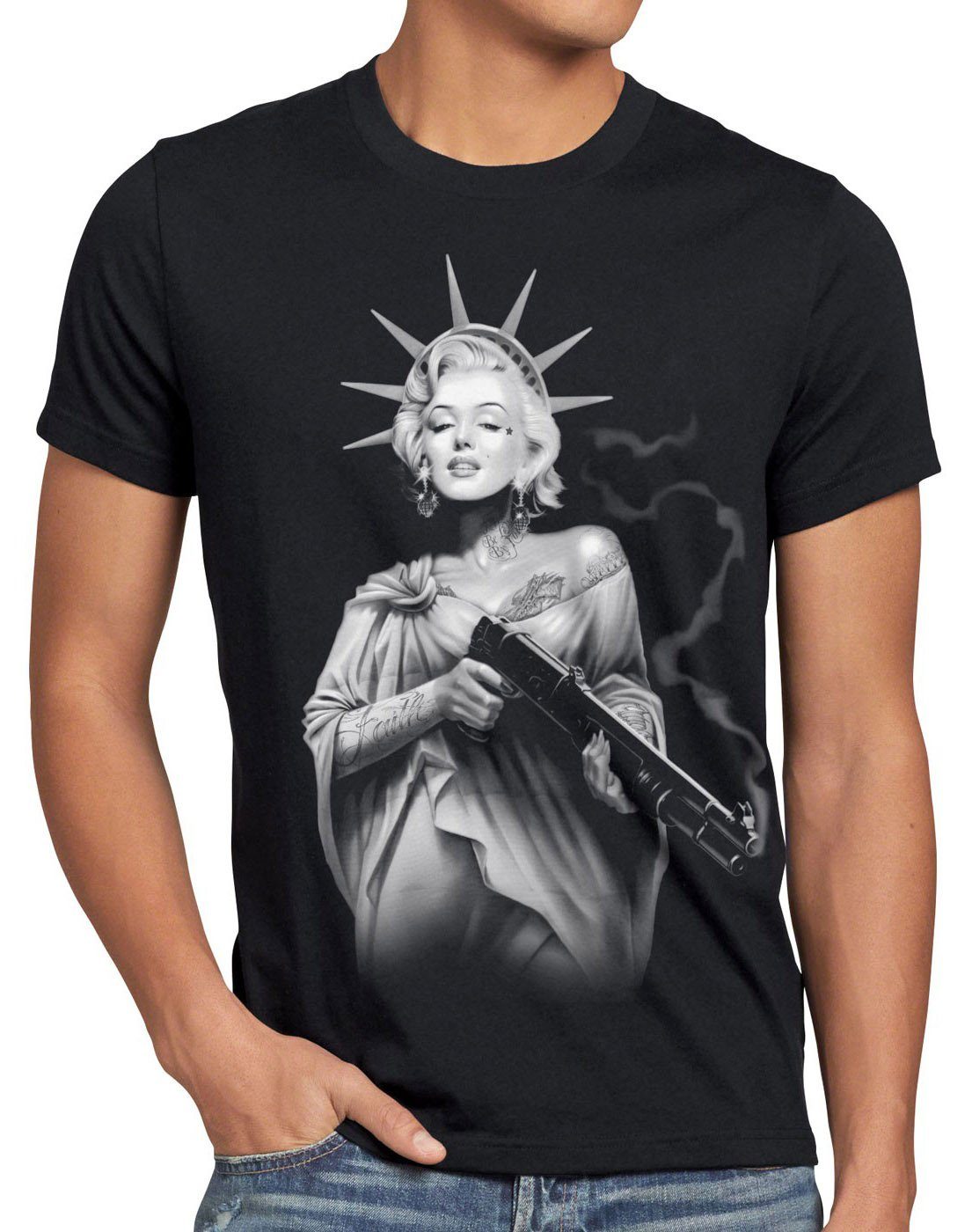 style3 T-Shirt Marilyn Monroe tattoo rock punk tätowiert usa biker inked ro günstig online kaufen