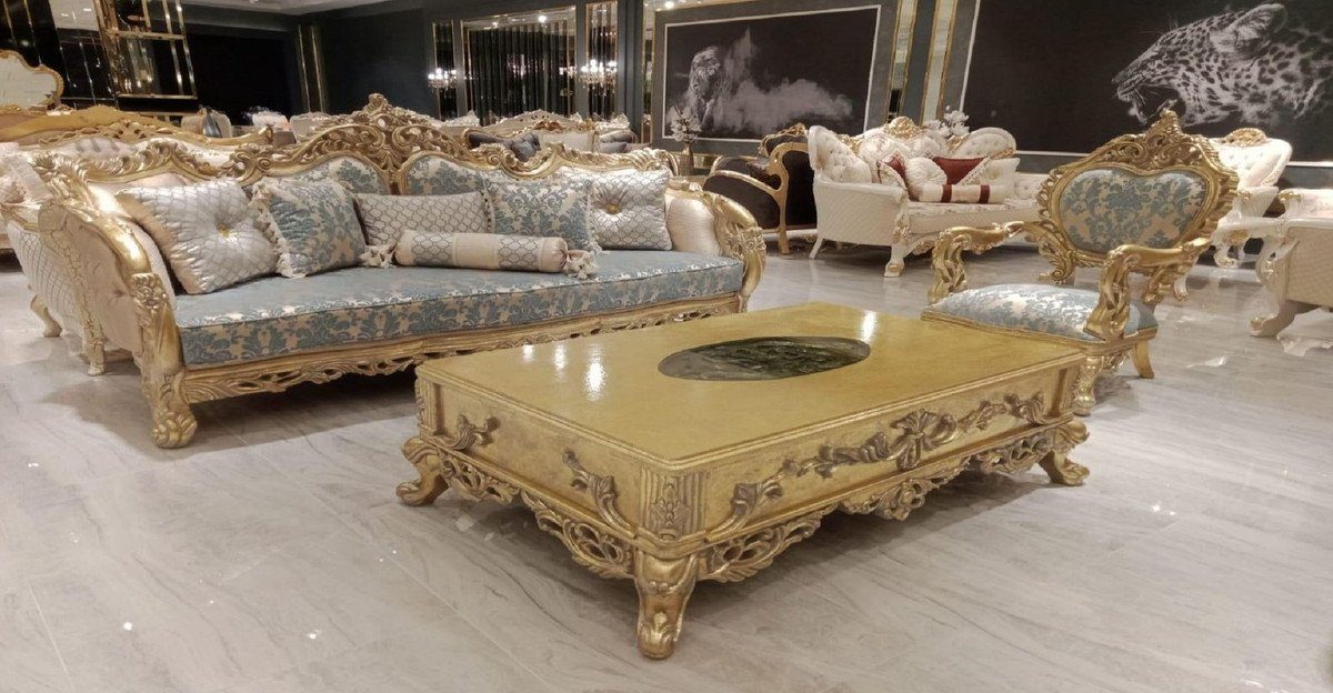 Casa Padrino Couchtisch Luxus Barockstil Wohnzimmertisch Gold Massivholz Möbel - Couchtisch - - & im Prunkvoller Edel Prunkvoll Barock Barock