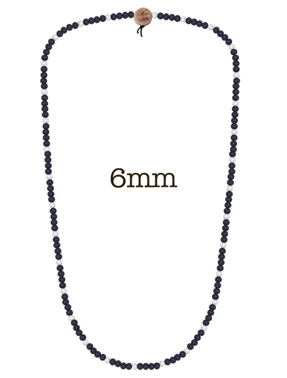 WOOD FELLAS Halsband WOOD FELLAS Navy/Weiß Necklace Mode-Schmuck stylische Hals-Schmuck Pearl Deluxe Holz-Kette