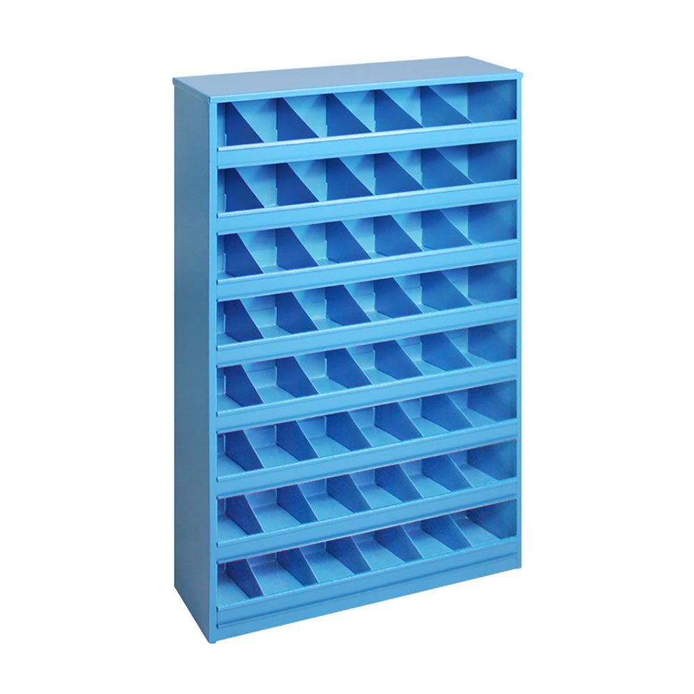 ADB Container ADB Schraubenregal mit 48 Fächern in 2 verschiedenen Farben Sichtlagerboxen Lichtblau (RAL 5012) | Standcontainer