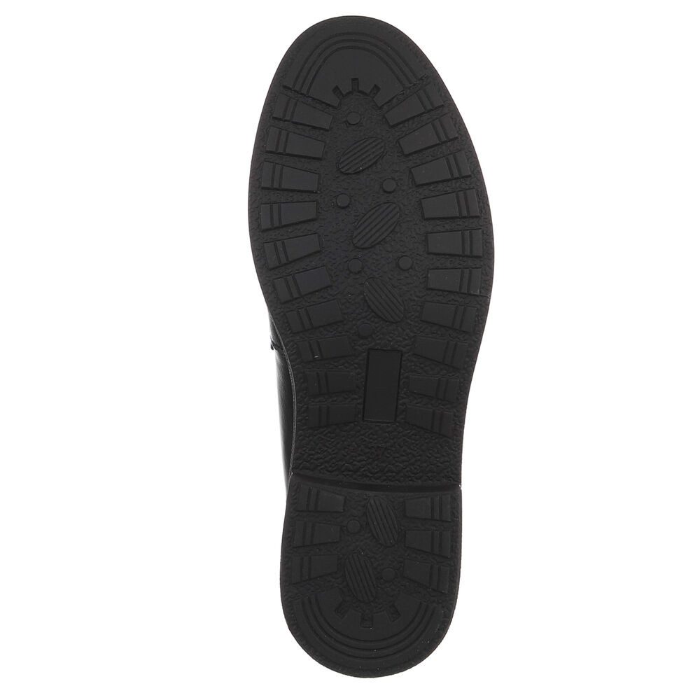 Ital-Design Damen Loafer mit Fransen und Schnalle Slipper (91742736) Blockabsatz Mokassins in Schwarz – Bild 3 von 5