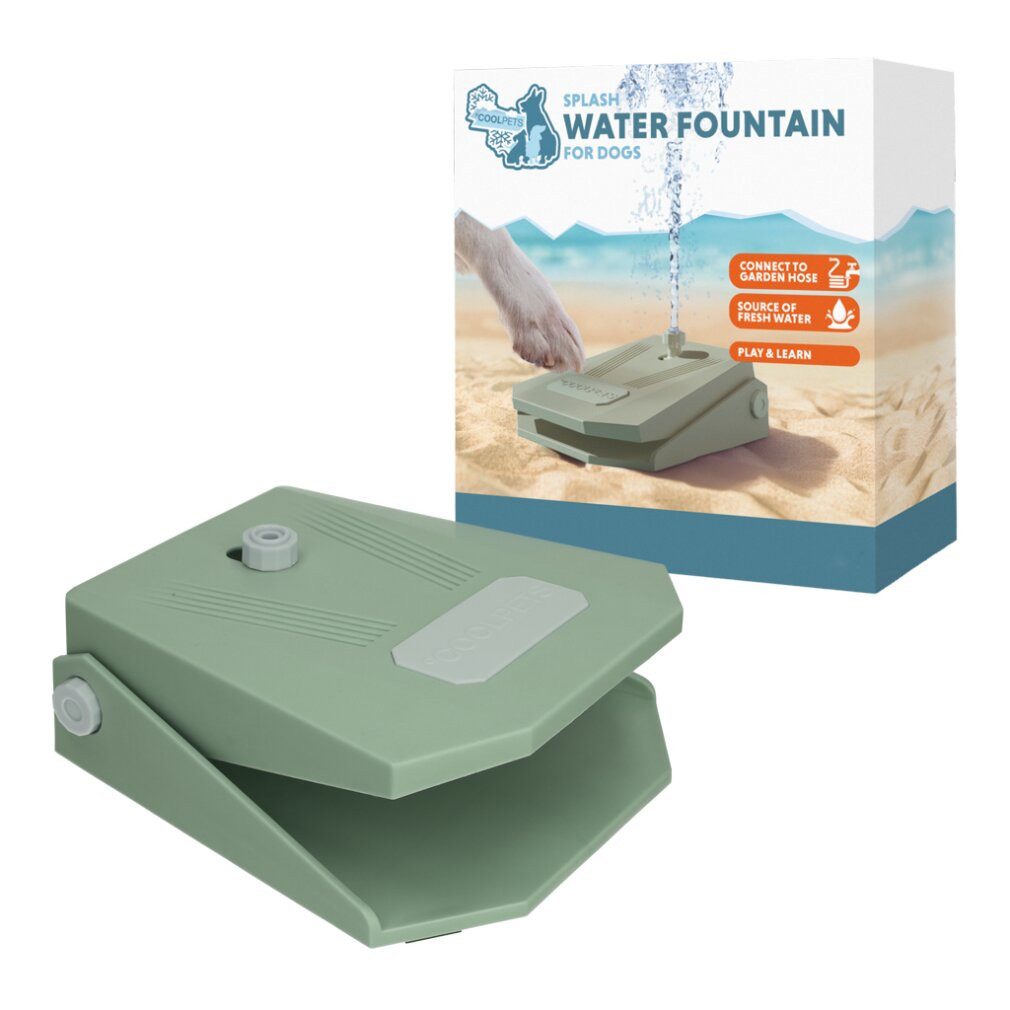 CoolPets Tierquietschie Splash Water Fountain Olivgrün