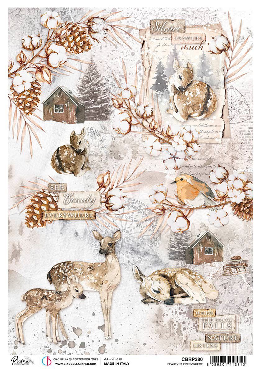 Ciao Bella Seidenpapier Cosy Winter, 30 cm x 21,5 cm