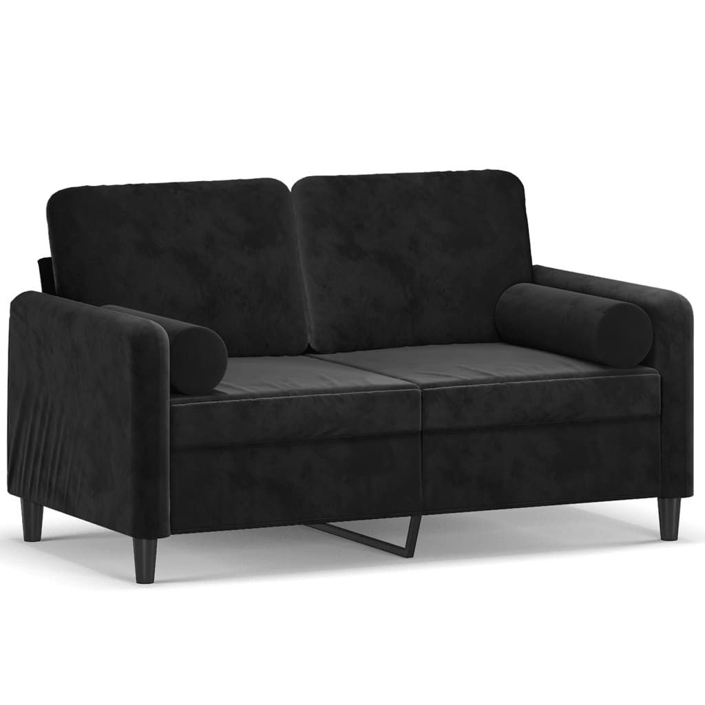 vidaXL Sofa 2-Sitzer-Sofa mit Zierkissen Schwarz 120 cm Samt günstig online kaufen