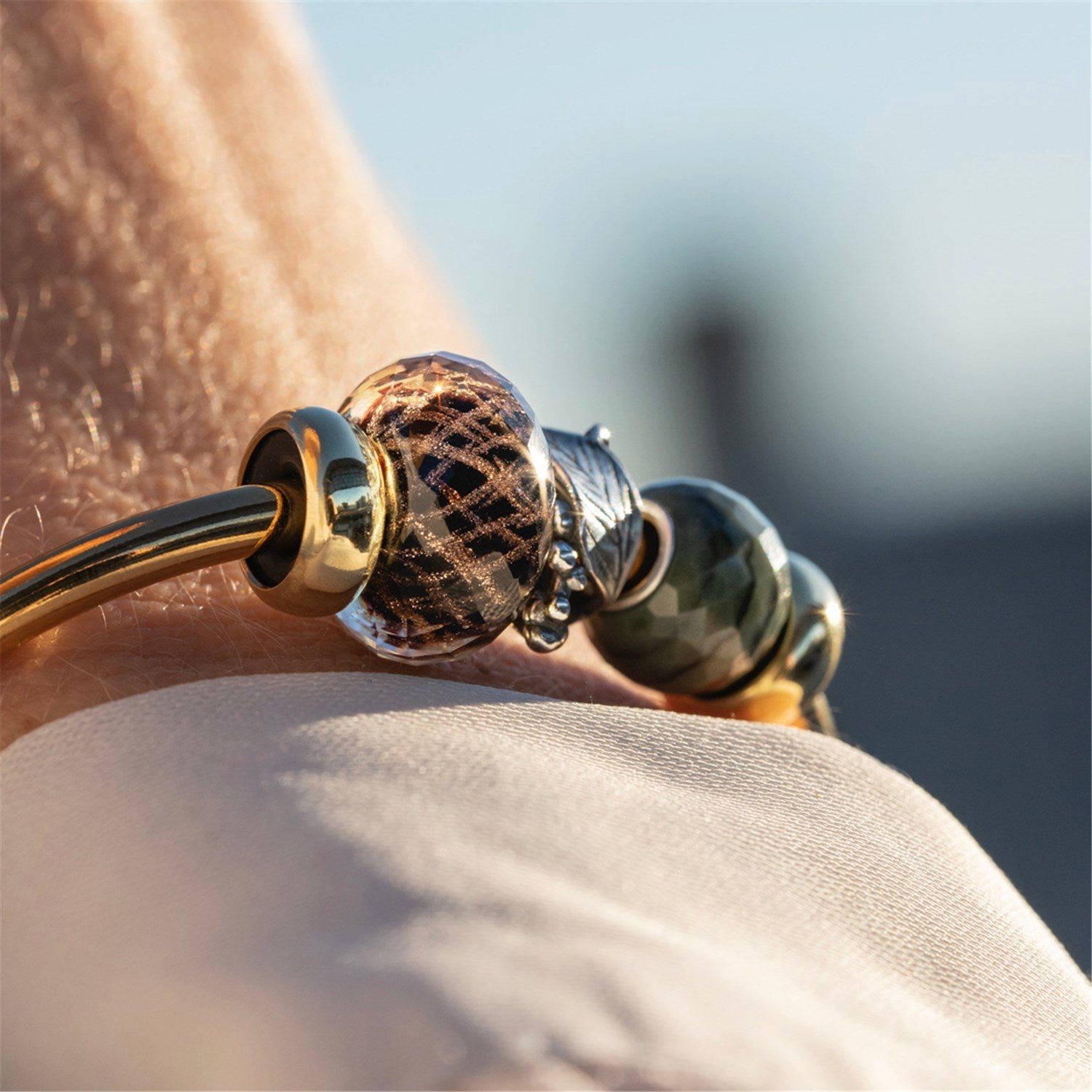 Trollbeads Grüner TSTBE-00035 Runder Calzit, Bead Facettiert,