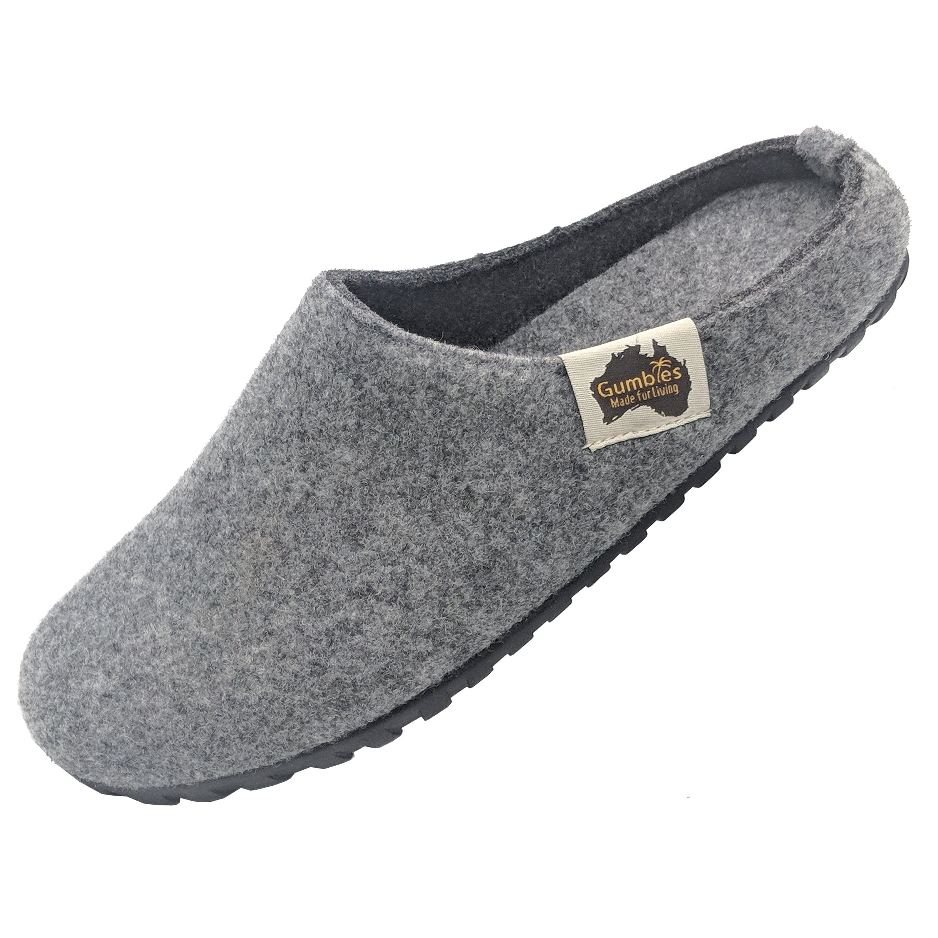 Gumbies Outback Slipper in Grey Charcoal Hausschuh aus recycelten Materialien, rutschfeste & stabile Sohle