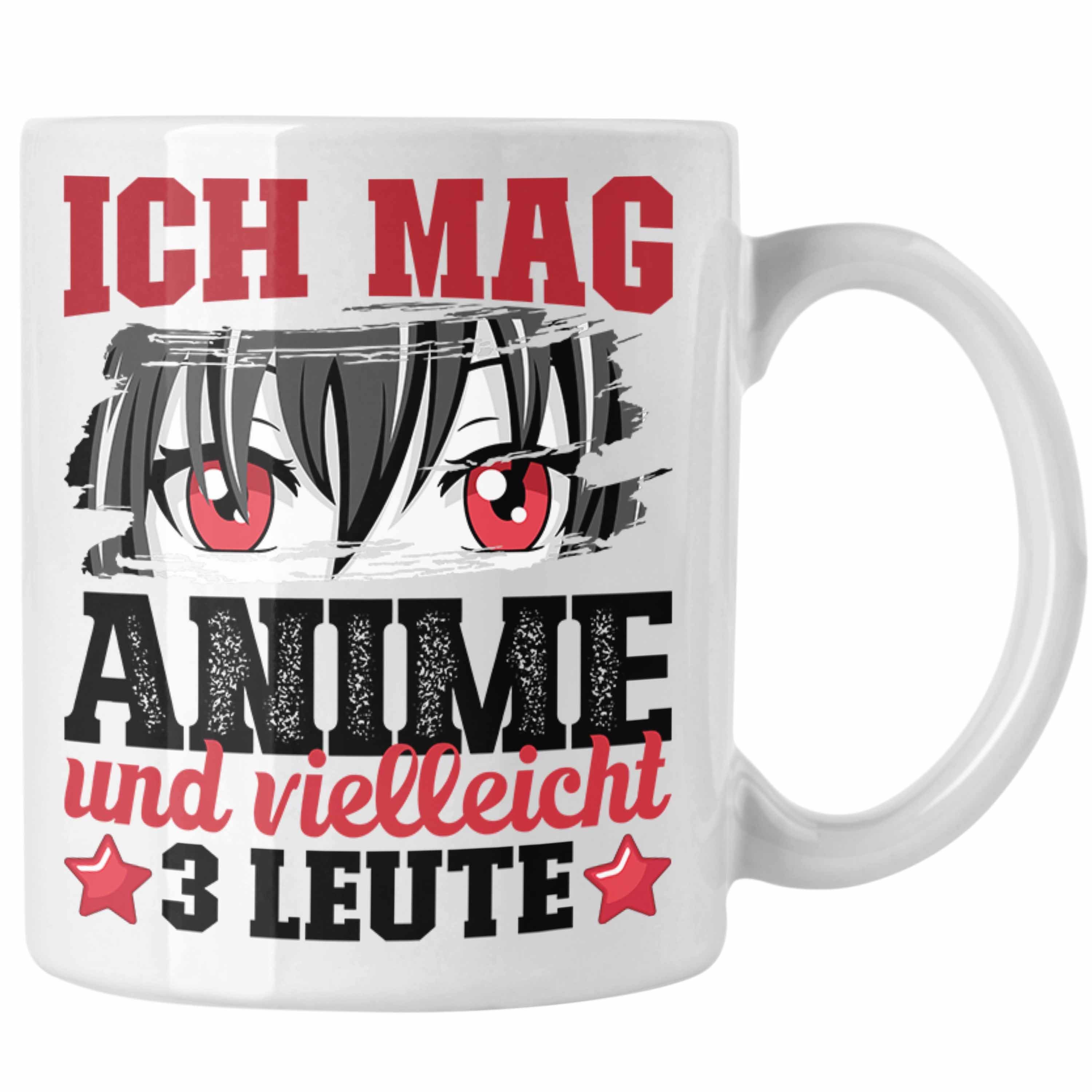 Trendation Tasse Anime Tasse Geschenk Anime-Liebhaber Geschenkidee Ich Mag Anime Und Vi Weiss